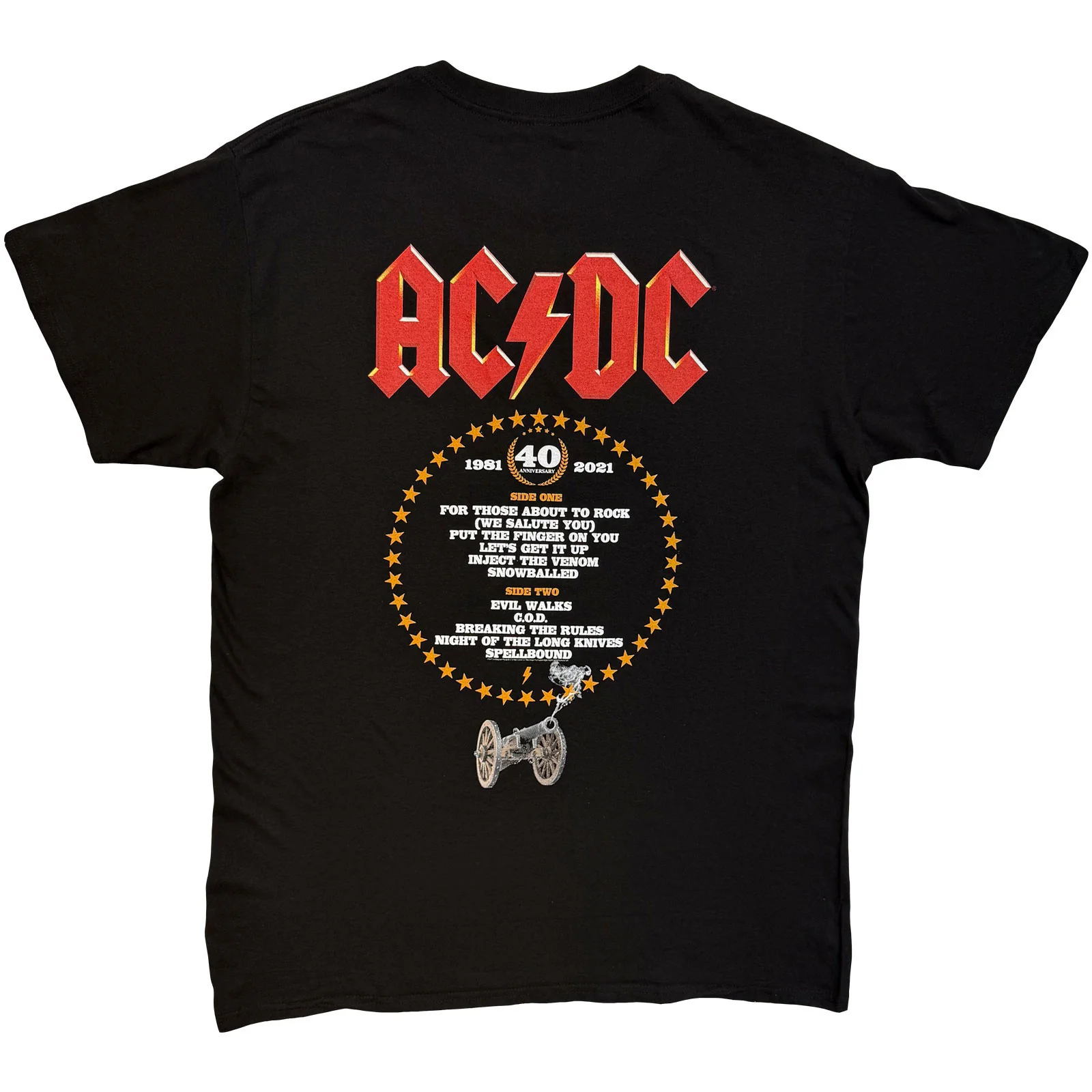 AC/DC - FTATR 40TH FLAMING - T-Shirt Black (Back Print) - Image 2