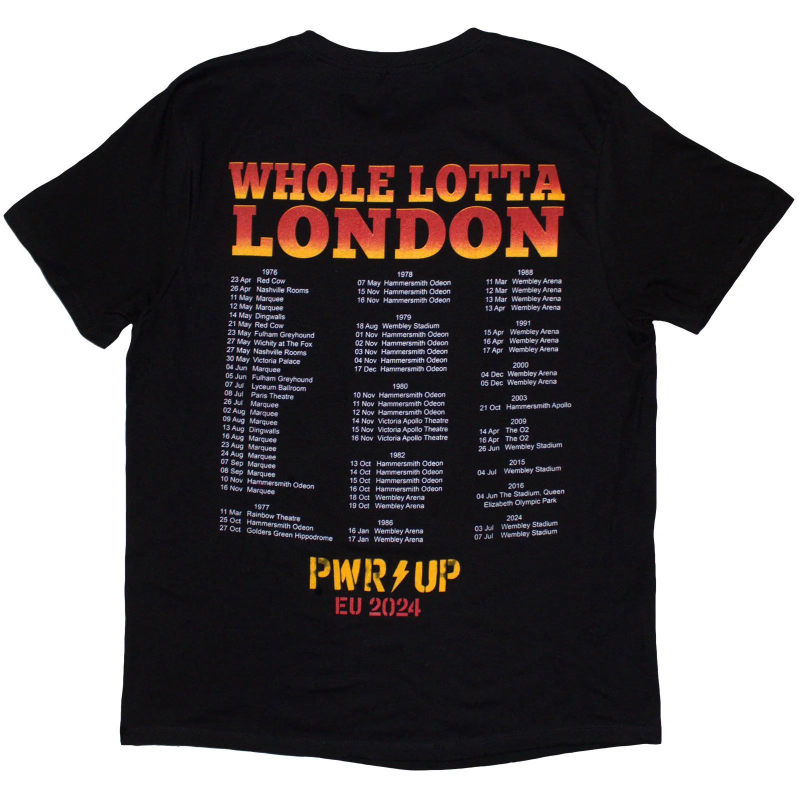 AC/DC - WHOLE LOTTA LONDON PWR-UP EU TOUR '24 - T-Shirt Black (Back Print & Ex-Tour) - Image 2