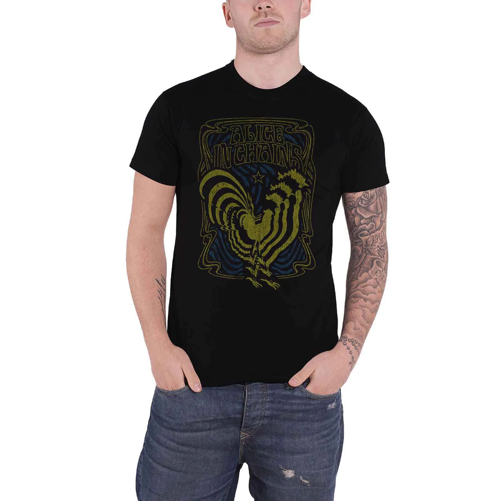 ALICE IN CHAINS - PSYCHEDELIC ROOSTER - T-Shirt Black - Image 2