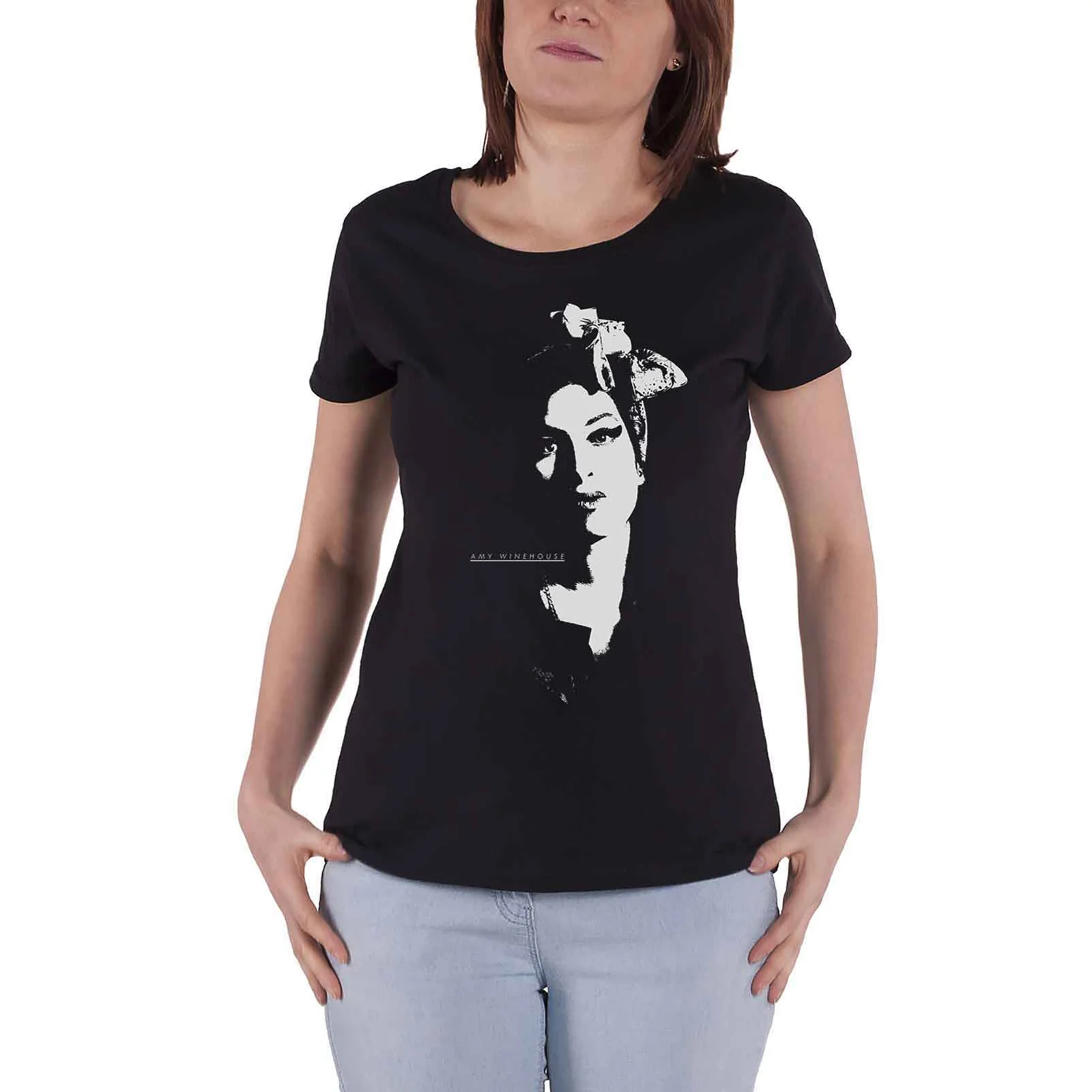 AMY WINEHOUSE - SCARF PORTRAIT - Ladies T-Shirt Black - Image 2