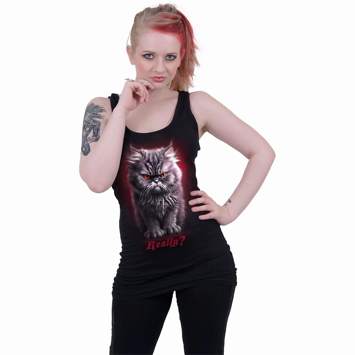 ANGER MANAGEMENT - Razor Back Top Black - Image 2