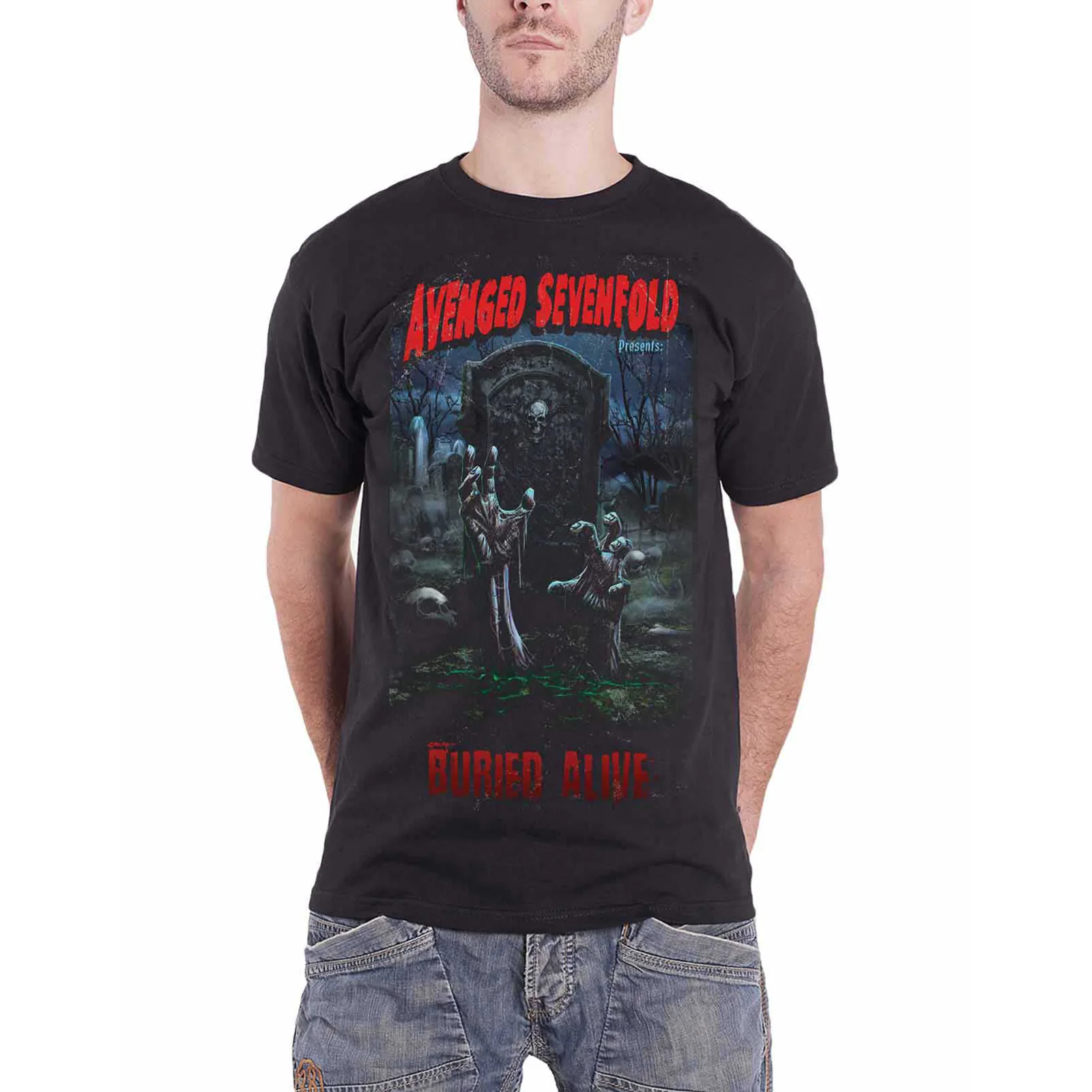 AVENGED SEVENFOLD - BURIED ALIVE TOUR 2012 - T-Shirt Black (Back Print) - Image 3