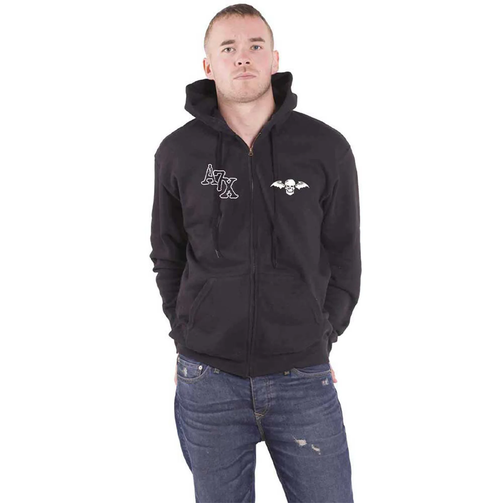 AVENGED SEVENFOLD - DEAD HEAD - Zipped Hoodie Black (Back Print) - Image 3