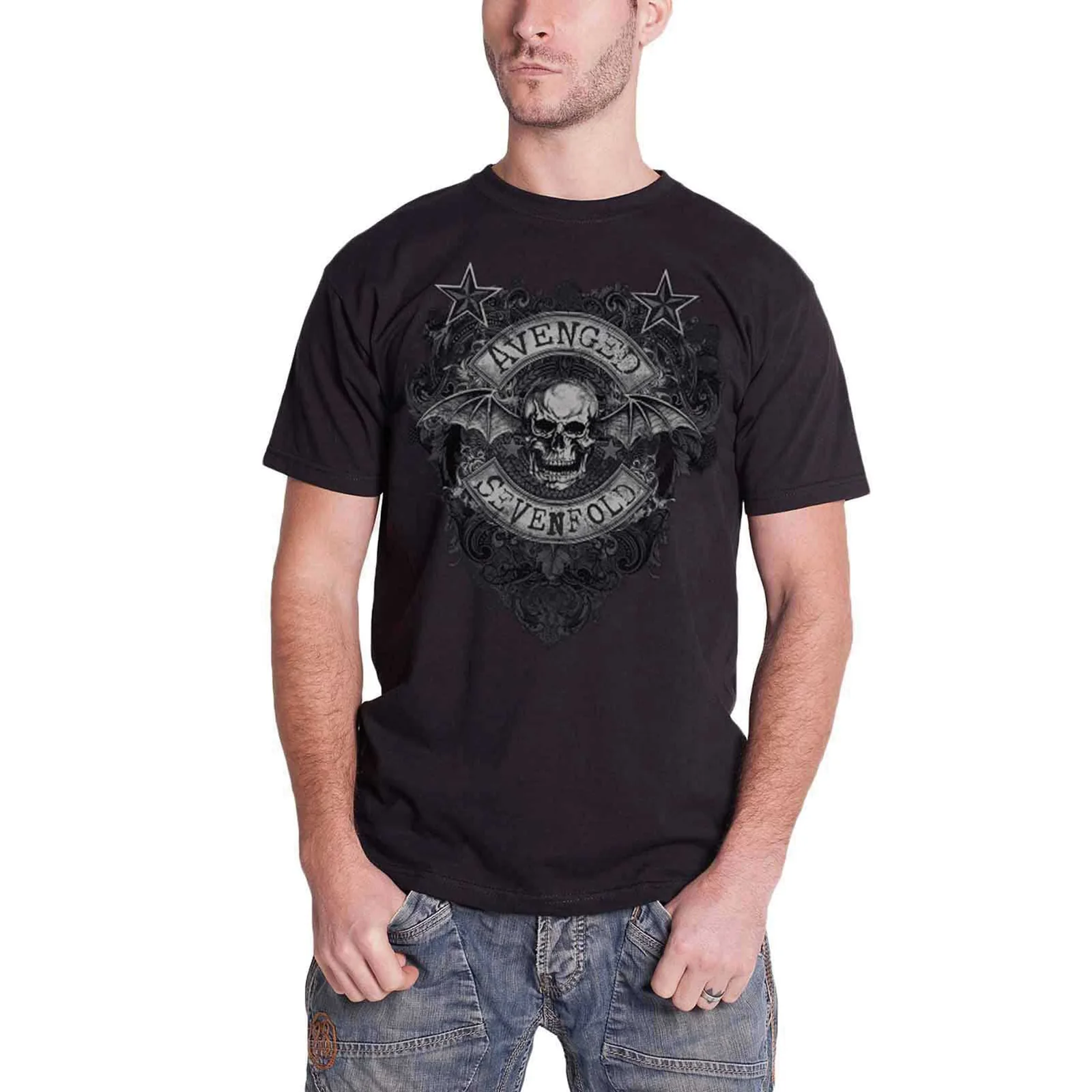 AVENGED SEVENFOLD - STARS FLOURISH - T-Shirt Black - Image 2