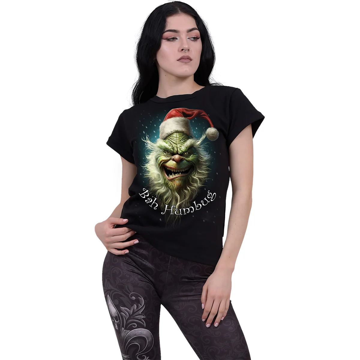 BAH HUMBUG - Boatneck Cap Sleeve Top Black - Image 2