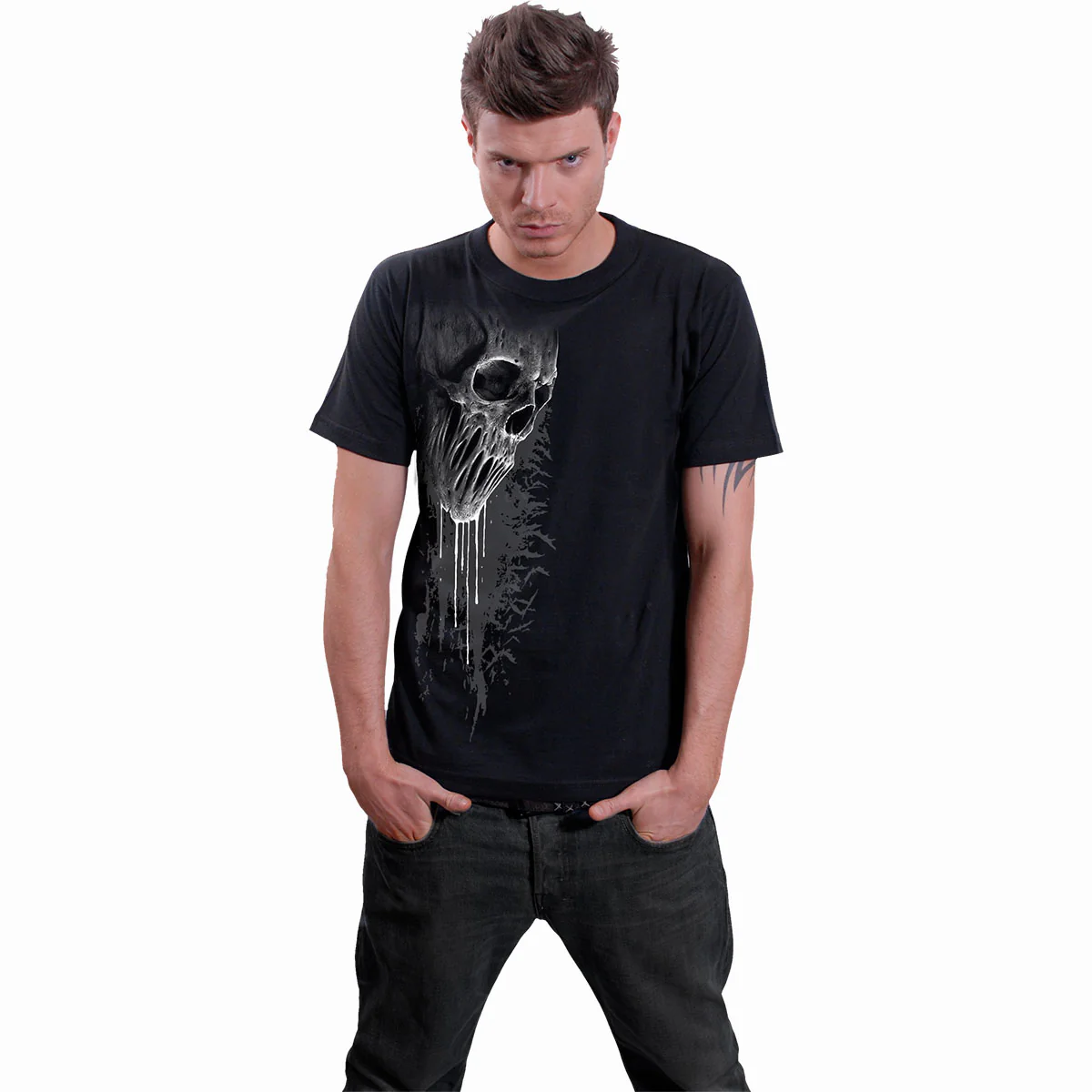 BAT CURSE - Front Print T-Shirt Black - Image 2