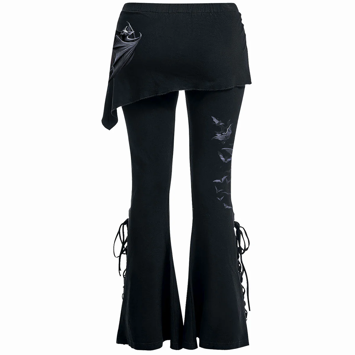BAT'S HEART - 2in1 Boot-Cut Leggings with Micro Slant Skirt - Image 2