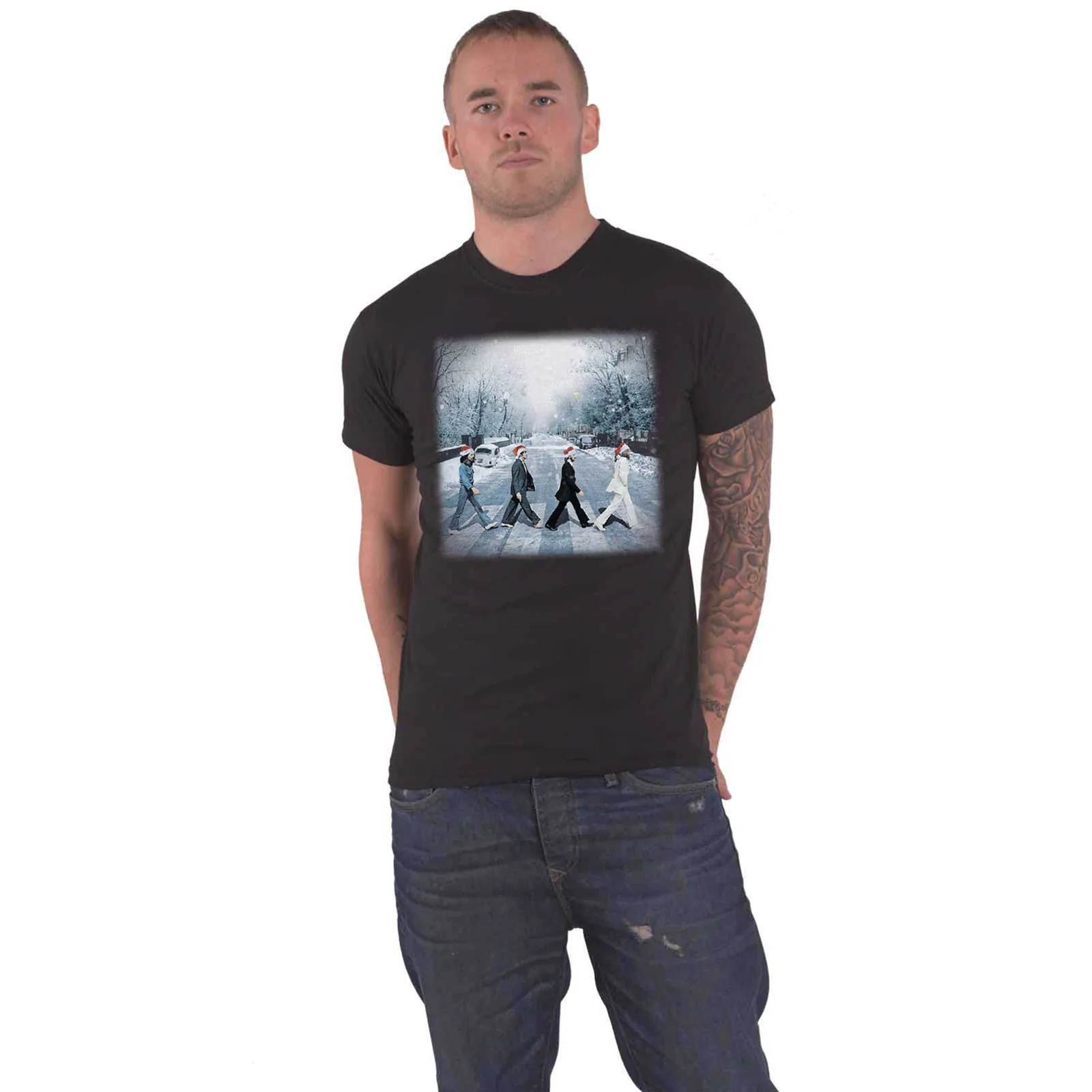 THE BEATLES - ABBEY CHRISTMAS - T-Shirt Black - Image 2