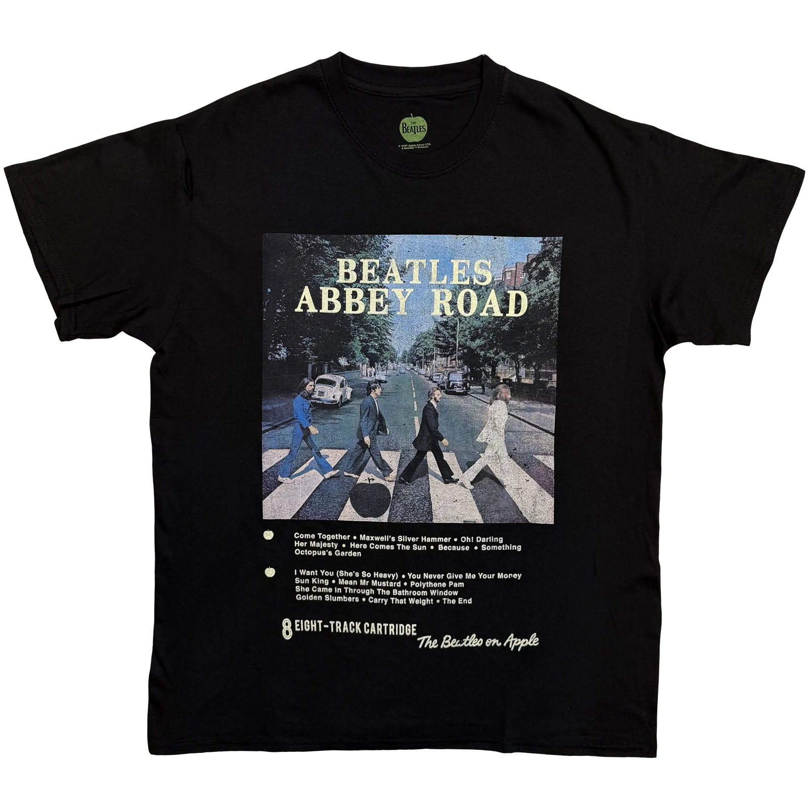THE BEATLES - ABBEY ROAD 8 TRACK - T-Shirt Black
