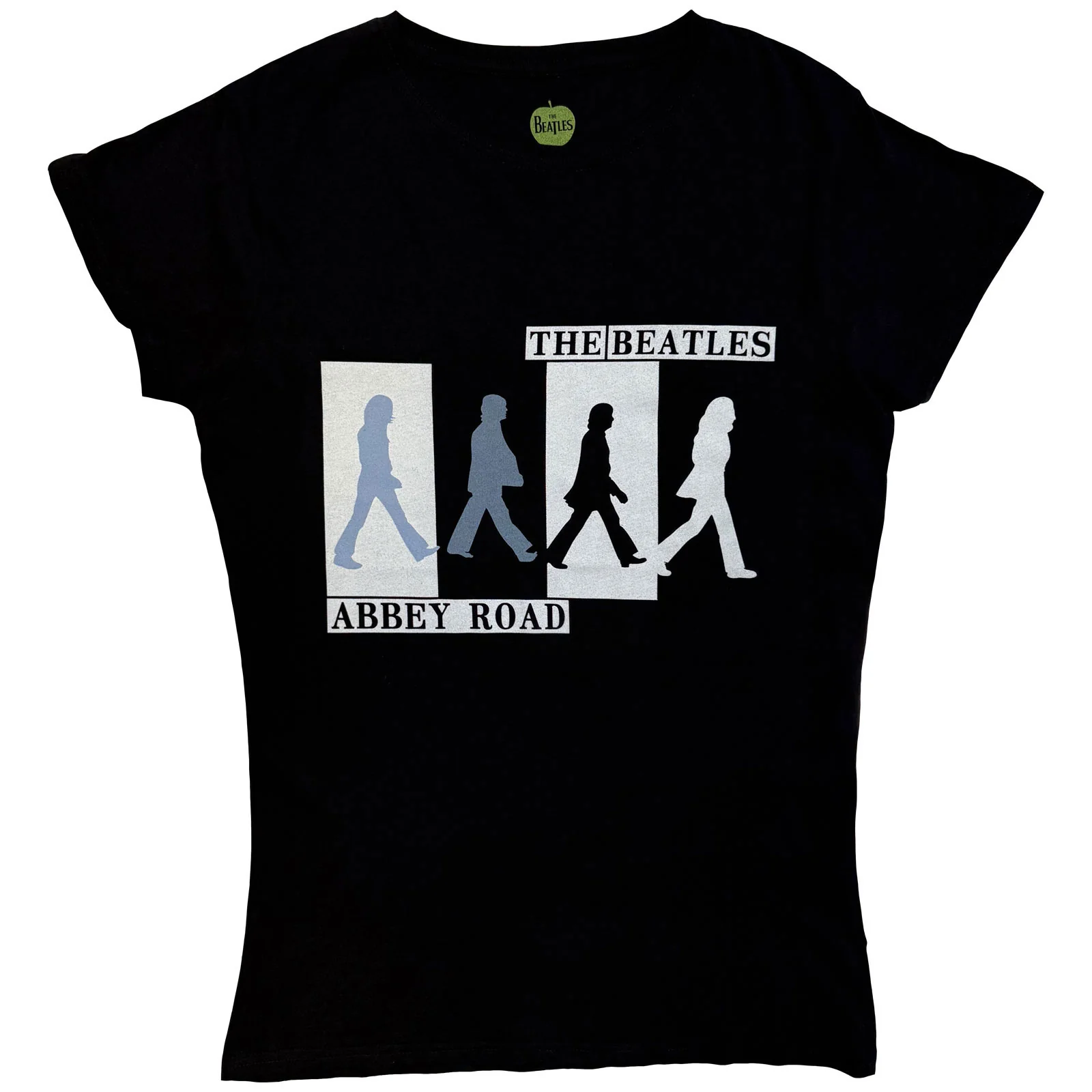 THE BEATLES - ABBEY ROAD COLOURS CROSSING - Ladies T-Shirt Black