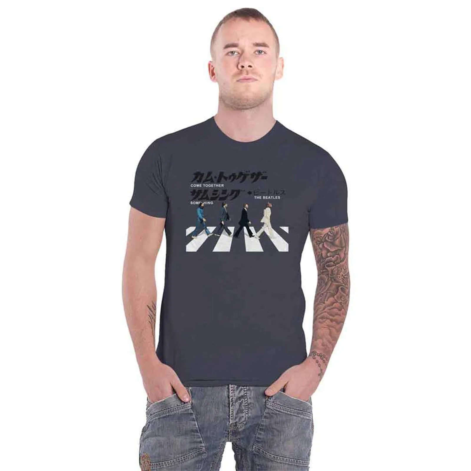 THE BEATLES - ABBEY ROAD JAPANESE - T-Shirt Grey - Image 2