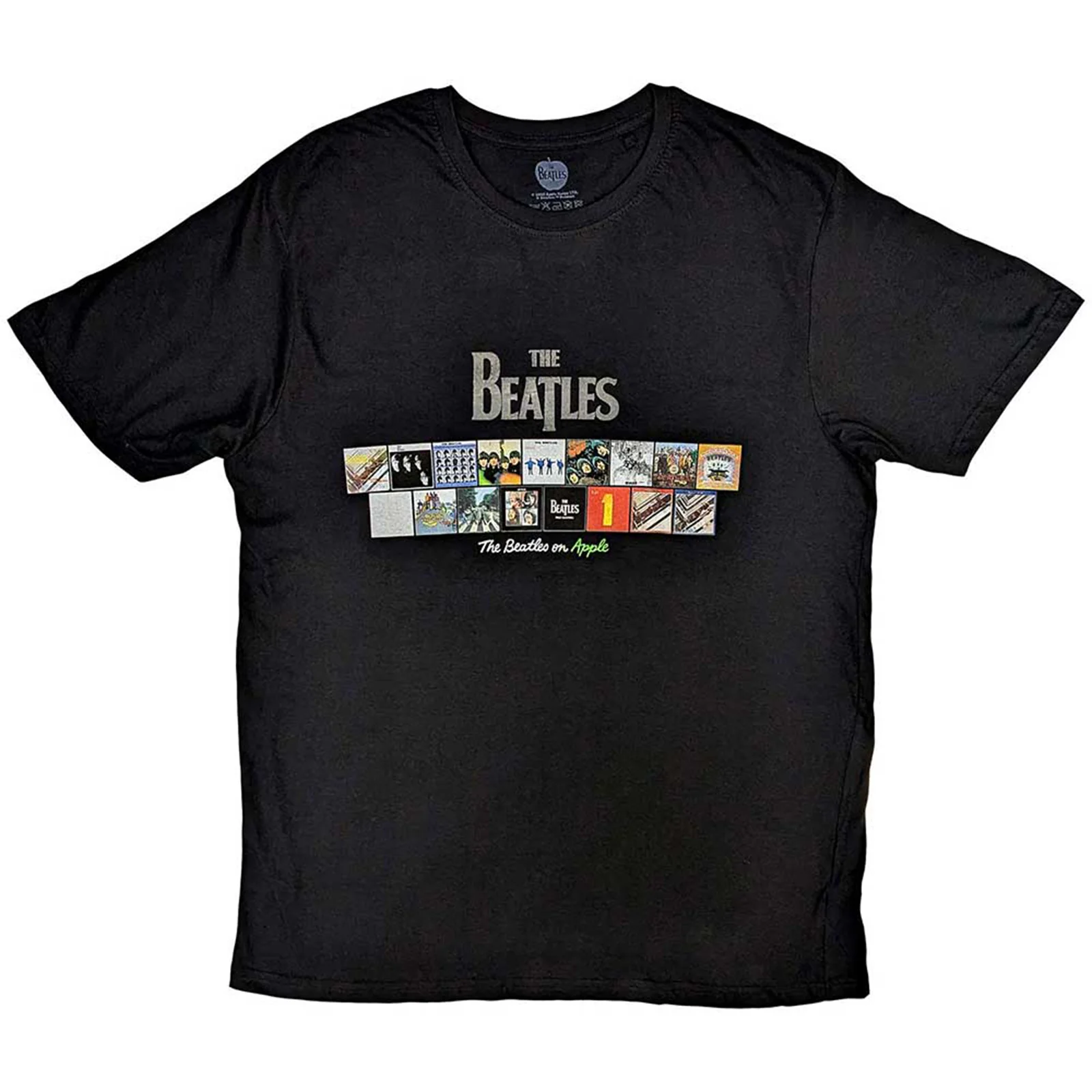THE BEATLES - ALBUMS ON APPLE - T-Shirt Black (Embellished)