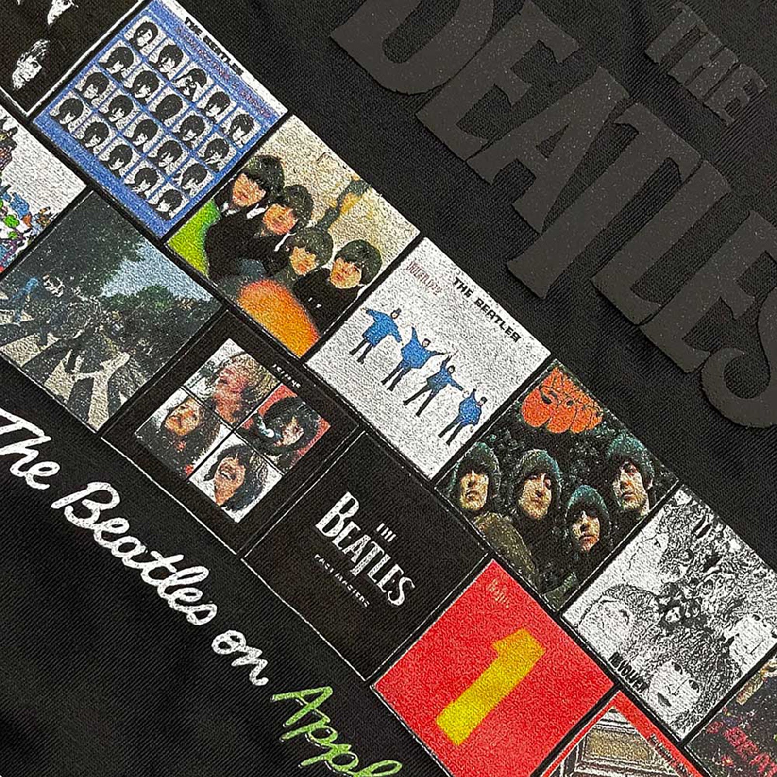 THE BEATLES - ALBUMS ON APPLE - T-Shirt Black (Embellished) - Image 2