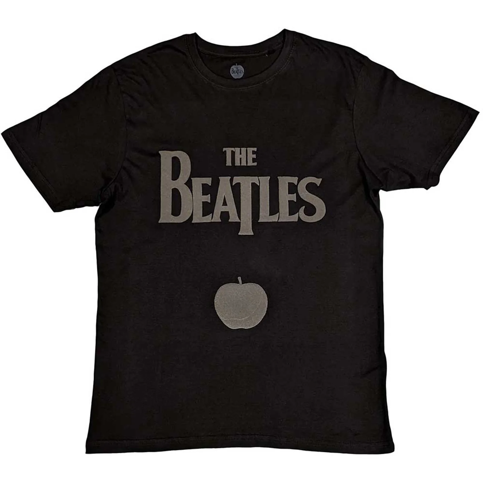 THE BEATLES - DROP T LOGO & APPLE - T-Shirt Black (Hi-Build)
