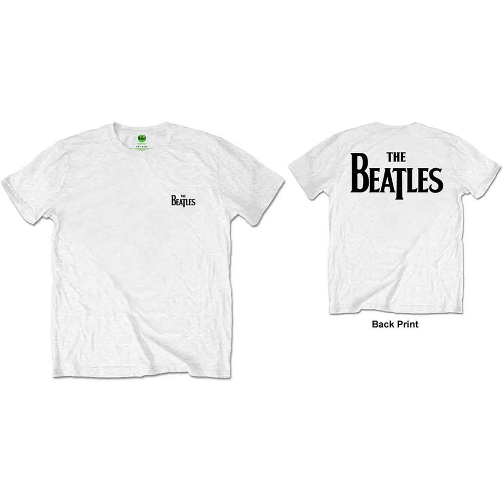 THE BEATLES - DROP T LOGO - Retail Pack T-Shirt White (Back Print)