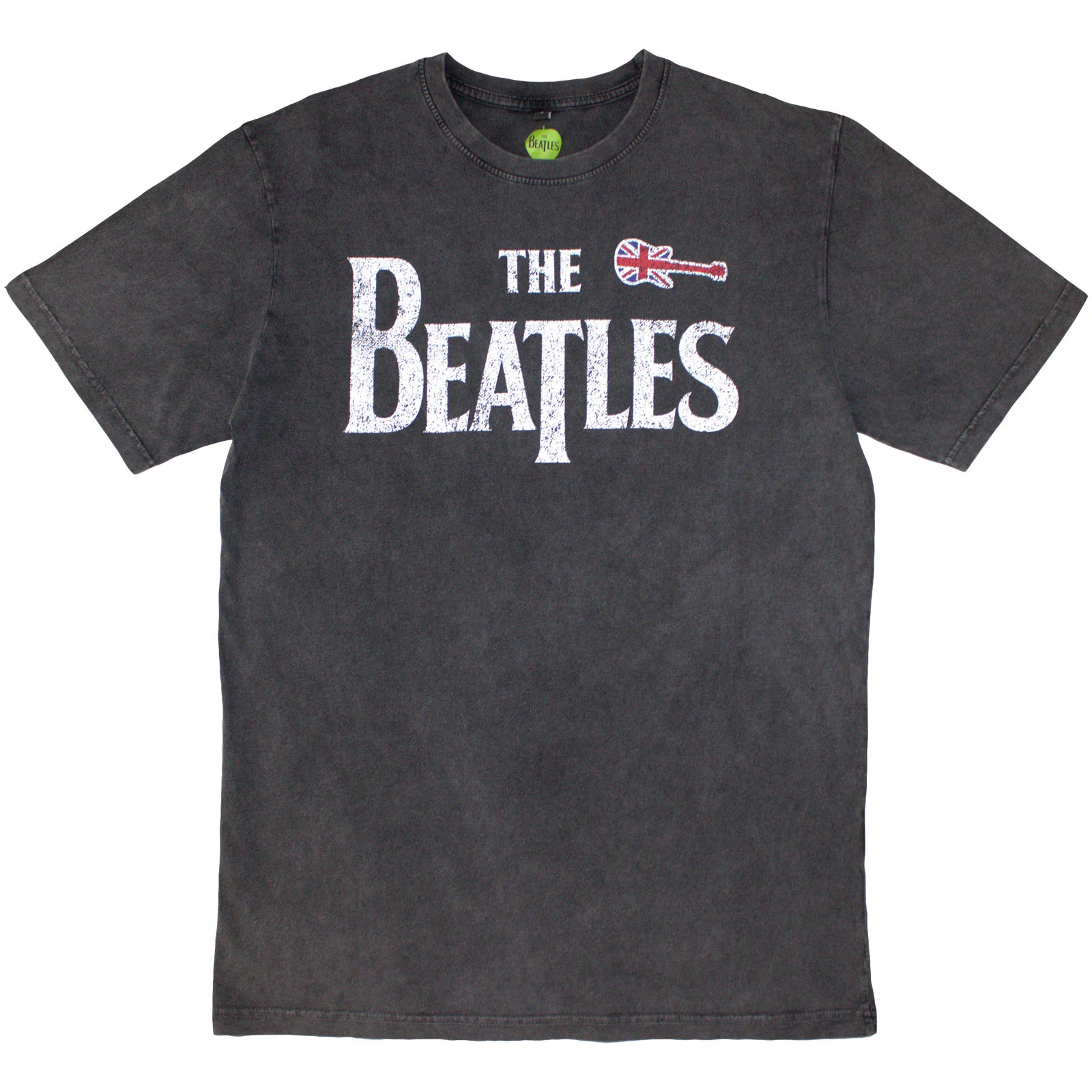 THE BEATLES - GUITAR & DROP T - Stone Wash T-Shirt Grey