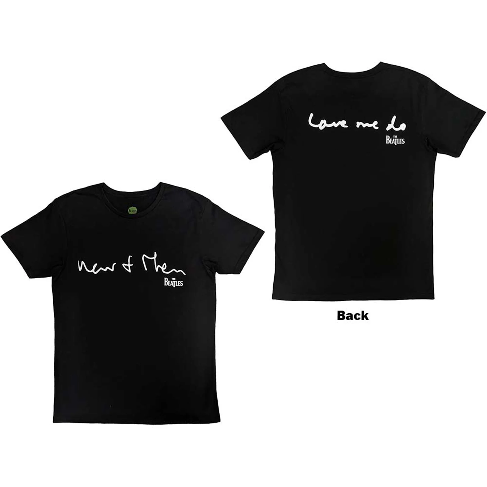 THE BEATLES - NOW & THEN - T-Shirt Black (Back Print)