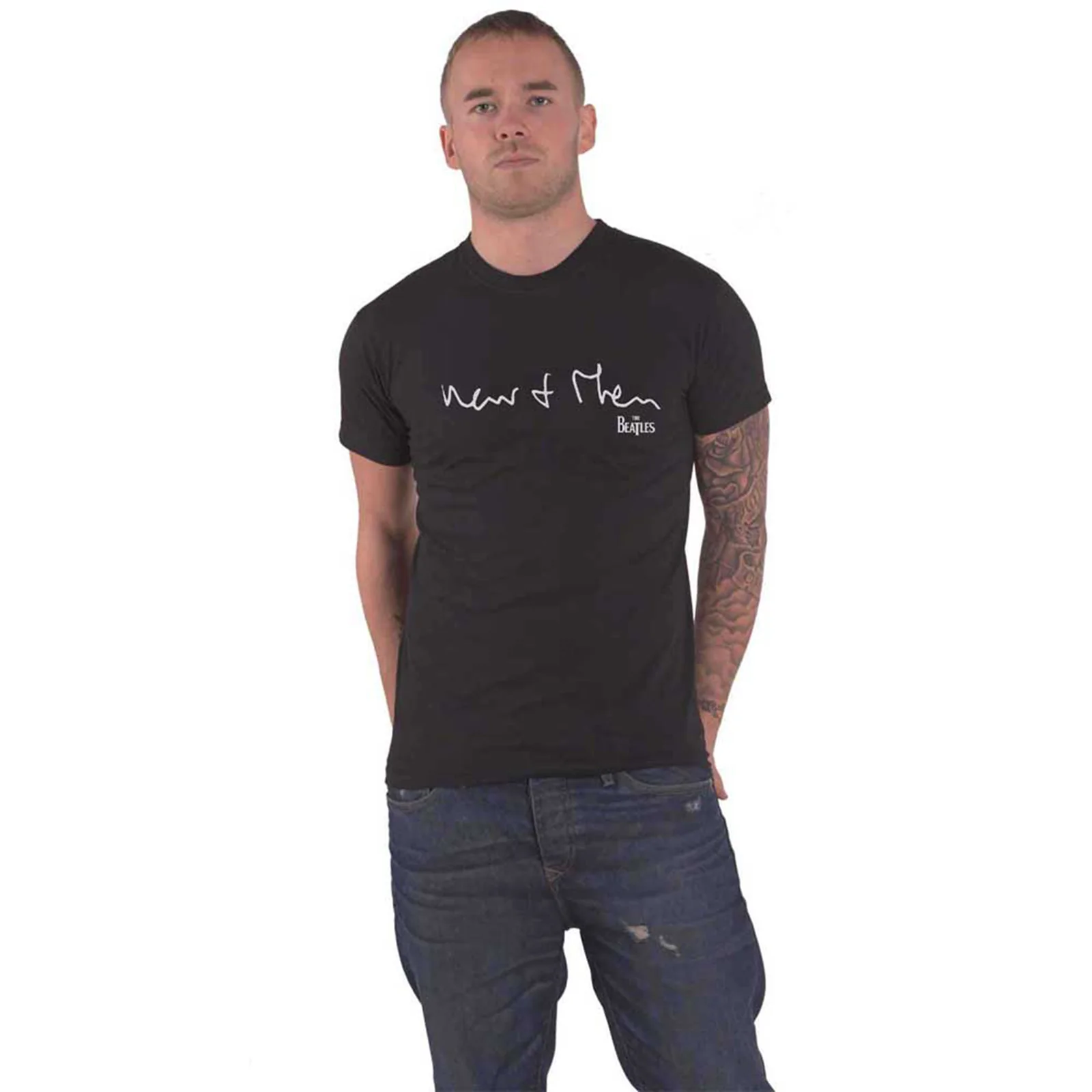 THE BEATLES - NOW & THEN - T-Shirt Black (Back Print) - Image 3