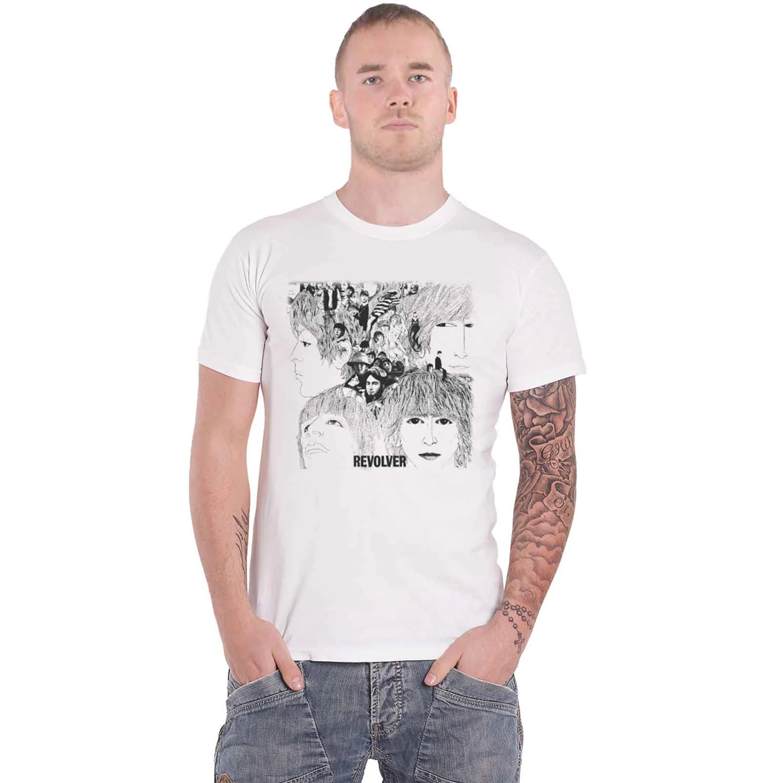 THE BEATLES - REVOLVER ALBUM COVER - T-Shirt White - Image 2