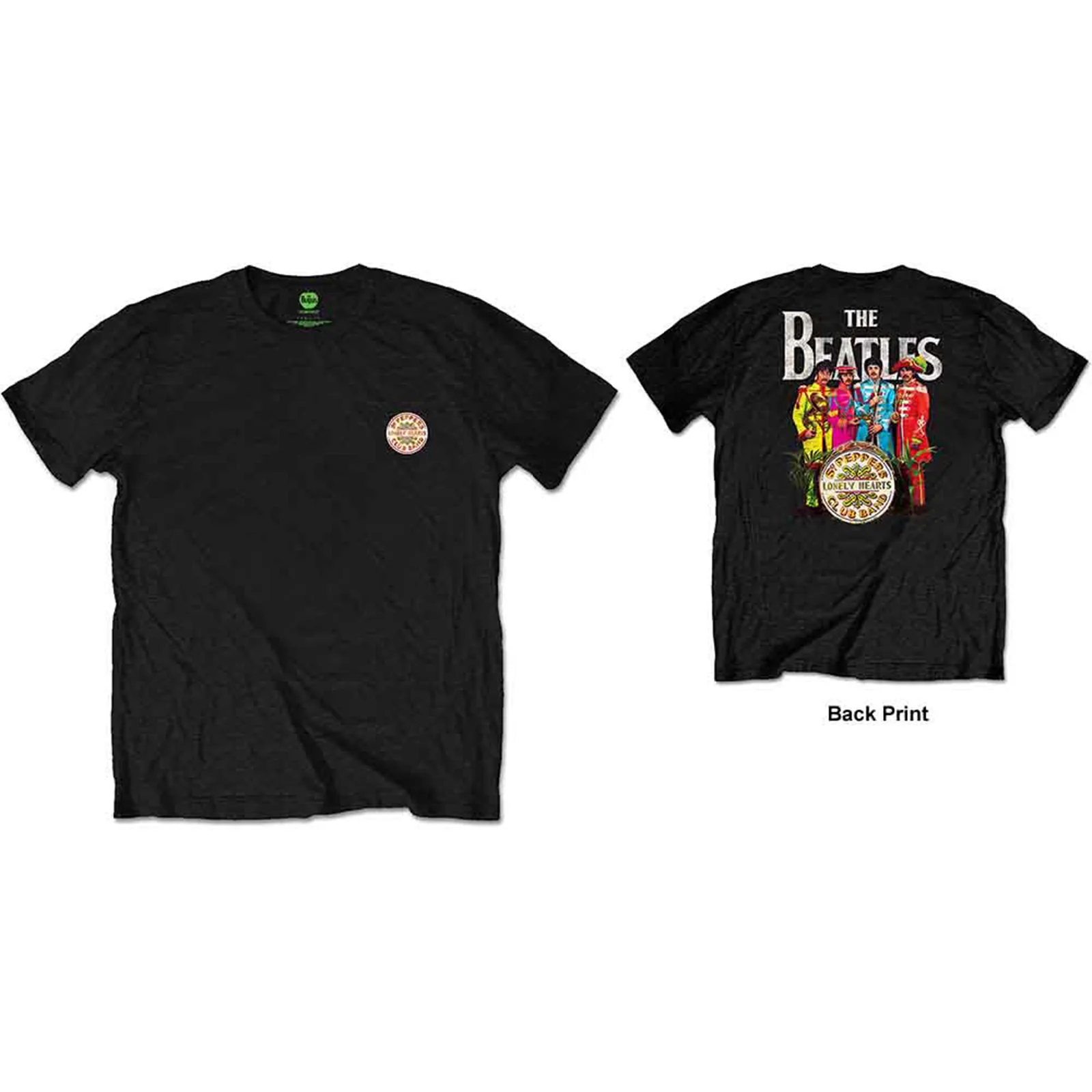 THE BEATLES - SGT PEPPER - Retail Pack T-Shirt Black (Back Print)