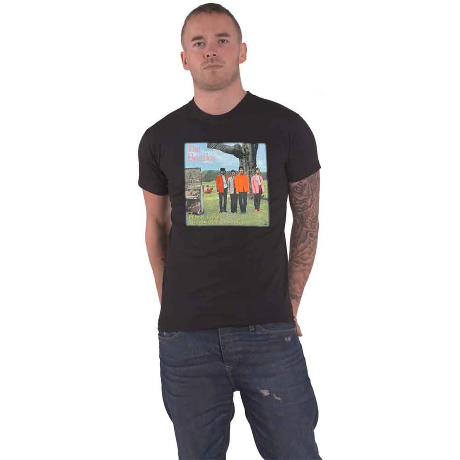 THE BEATLES - STRAWBERRY FIELDS FOREVER - T-Shirt Black - Image 2