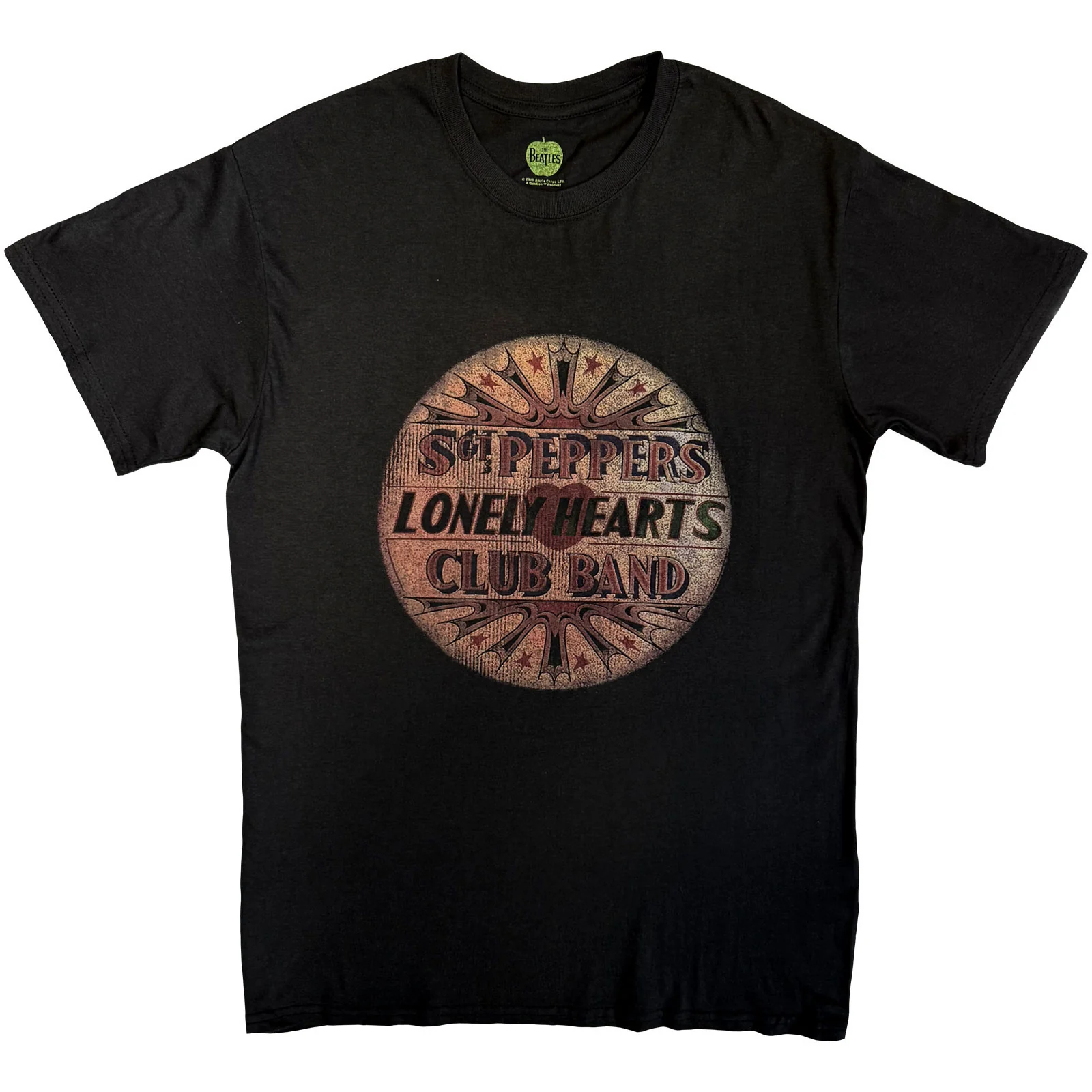 THE BEATLES - VINTAGE DRUM HEAD - T-Shirt Black