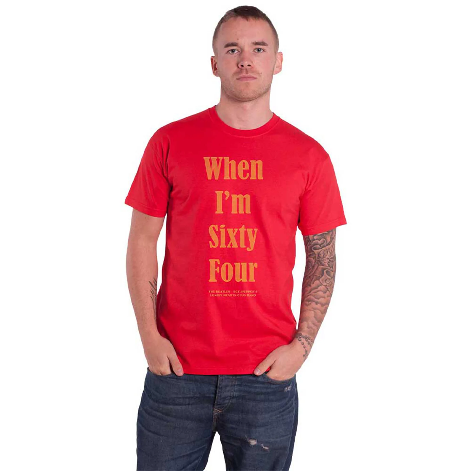THE BEATLES - WHEN I'M SIXTY FOUR - T-Shirt Red (Back Print) - Image 3