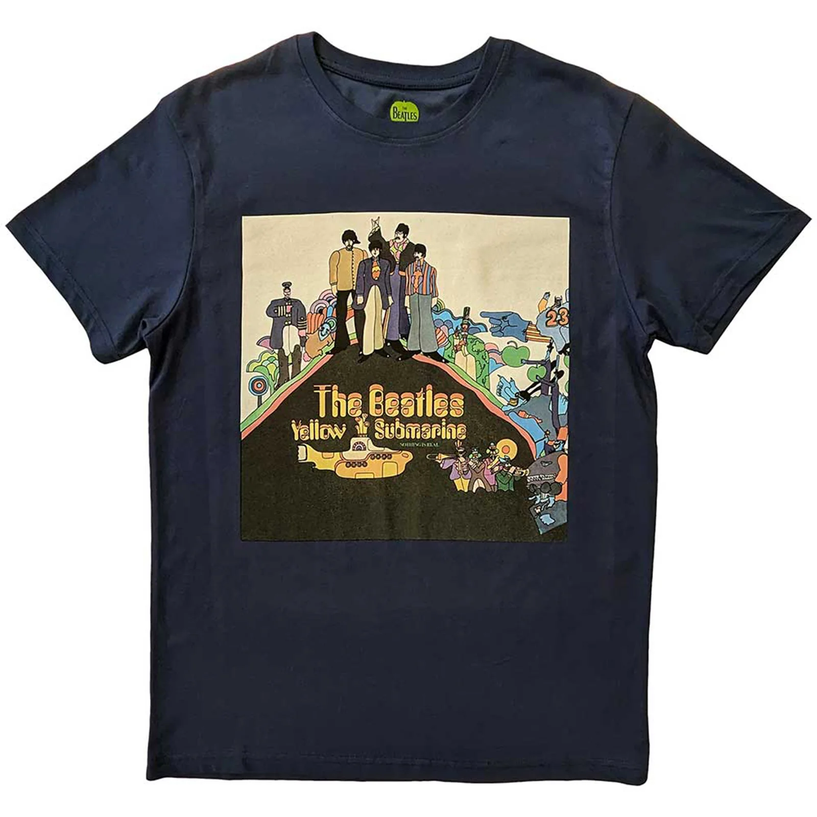 THE BEATLES - YELLOW SUBMARINE ALBUM COVER - T-Shirt Blue