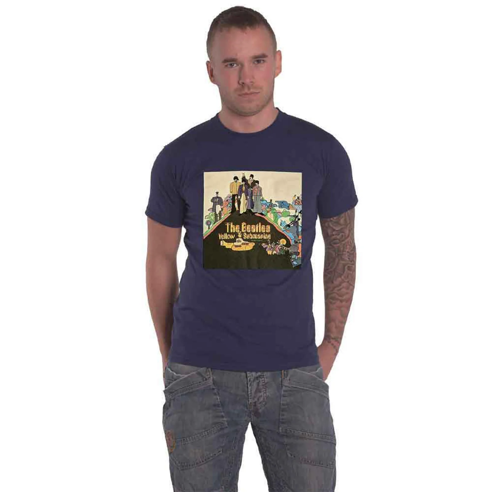 THE BEATLES - YELLOW SUBMARINE ALBUM COVER - T-Shirt Blue - Image 2