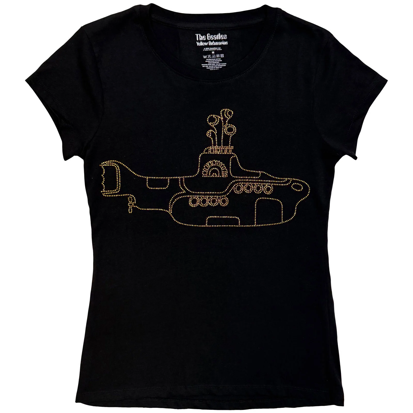 THE BEATLES - YELLOW SUBMARINE - Ladies T-Shirt Black (Embellished)