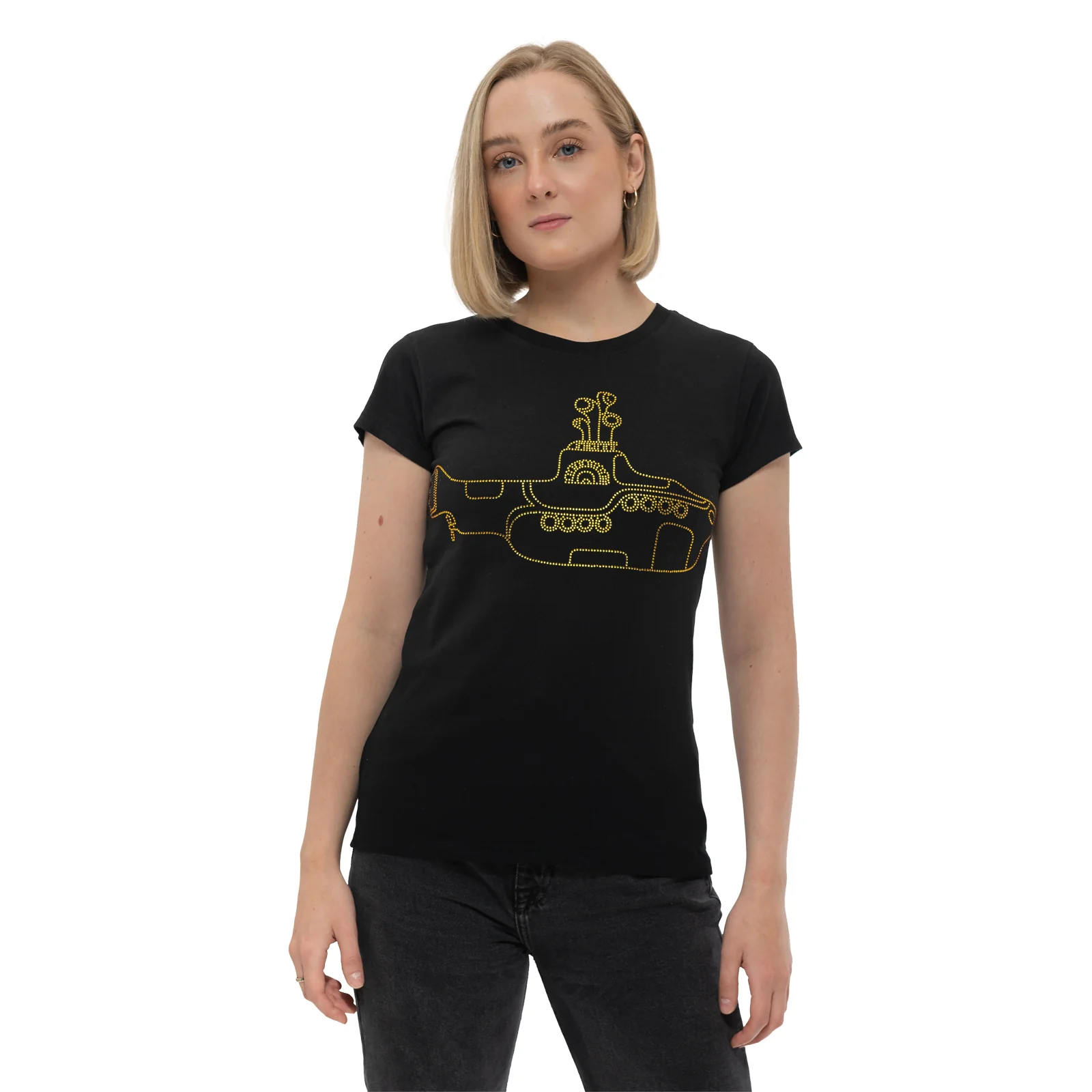 THE BEATLES - YELLOW SUBMARINE - Ladies T-Shirt Black (Embellished) - Image 3
