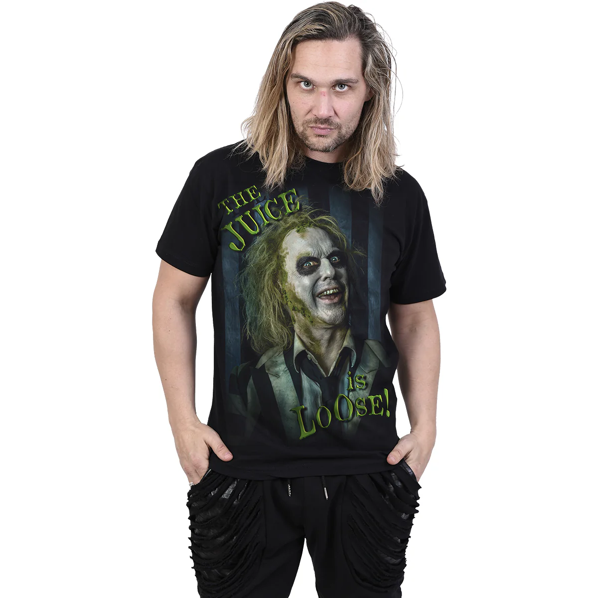 BEETLEJUICE 2 - JUICE IS LOOSE - Front Print T-Shirt Black - Image 2