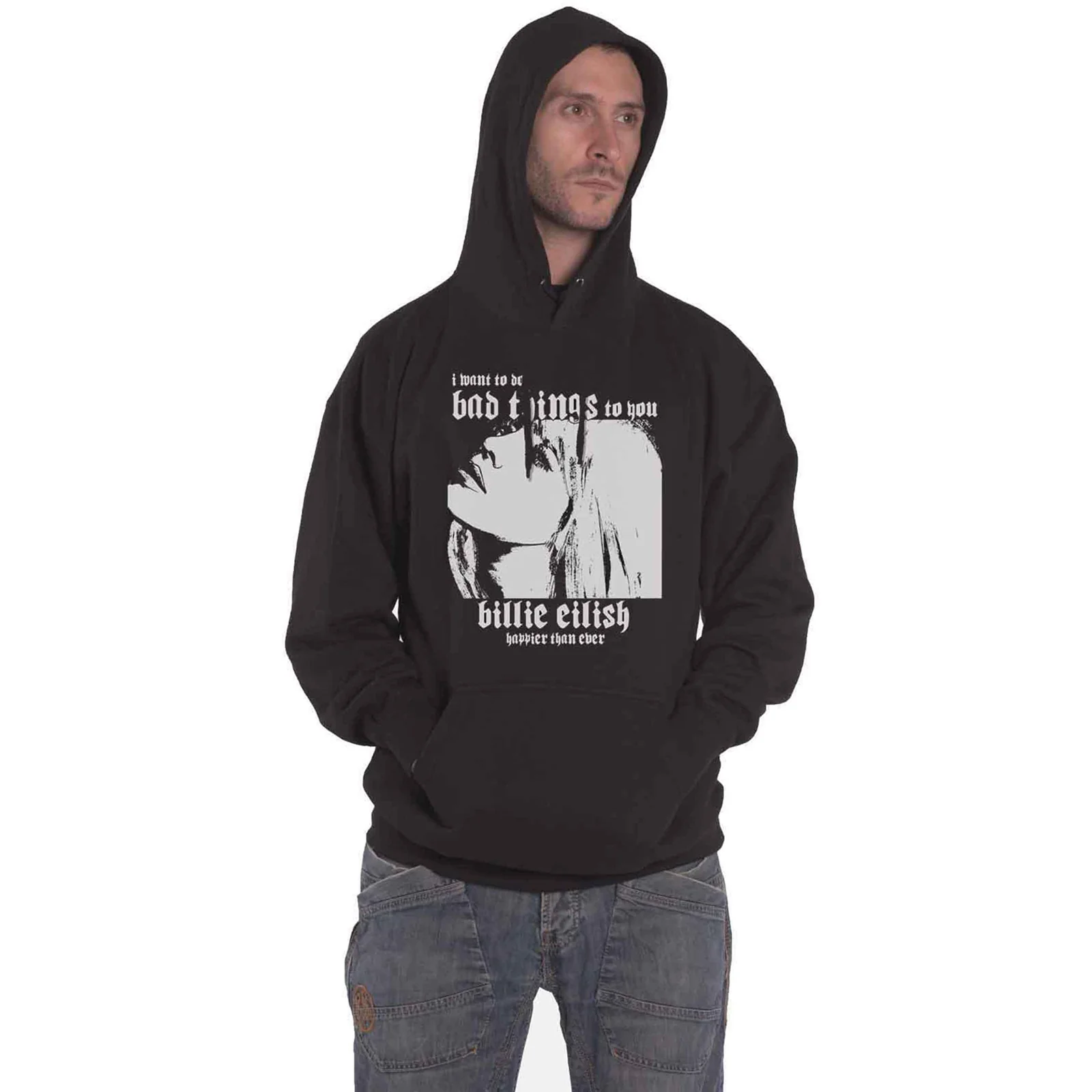BILLIE EILISH - BAD THINGS - Pullover Hoodie Black - Image 2