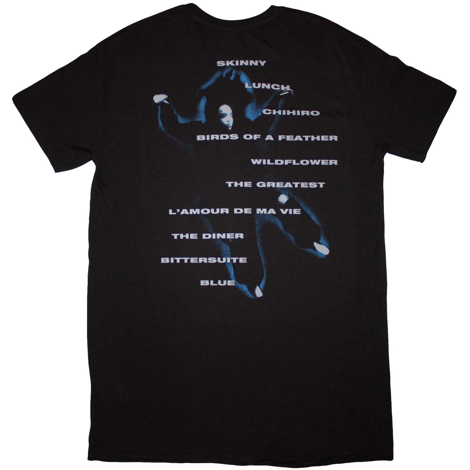 BILLIE EILISH - HMHAS TRACKLIST - T-Shirt Dress Black (Back Print) - Image 2