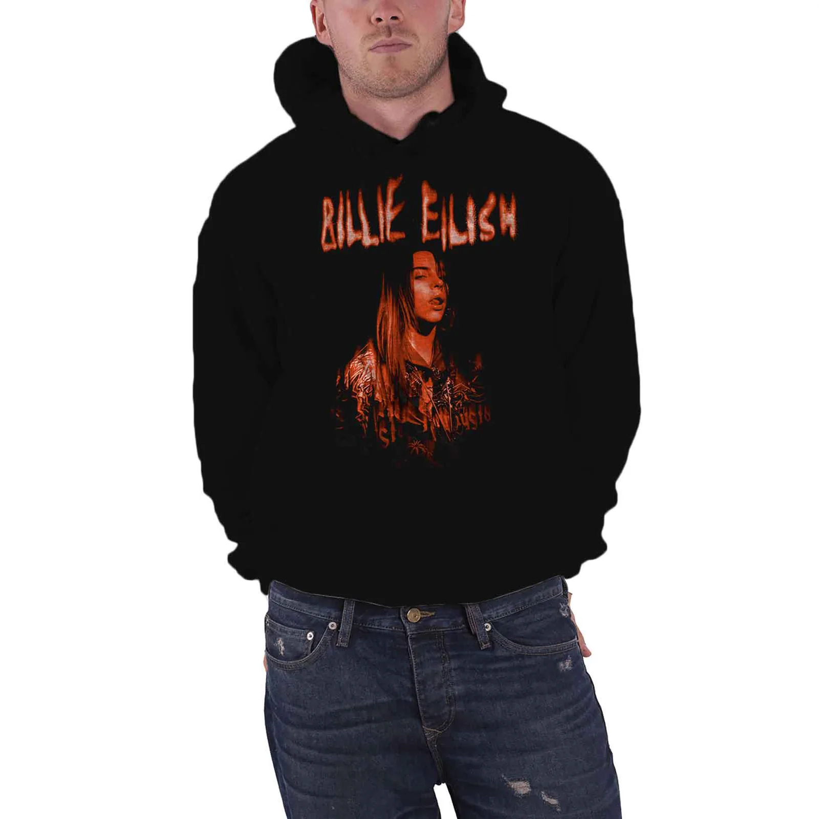 BILLIE EILISH - SPOOKY LOGO - Pullover Hoodie Black - Image 2