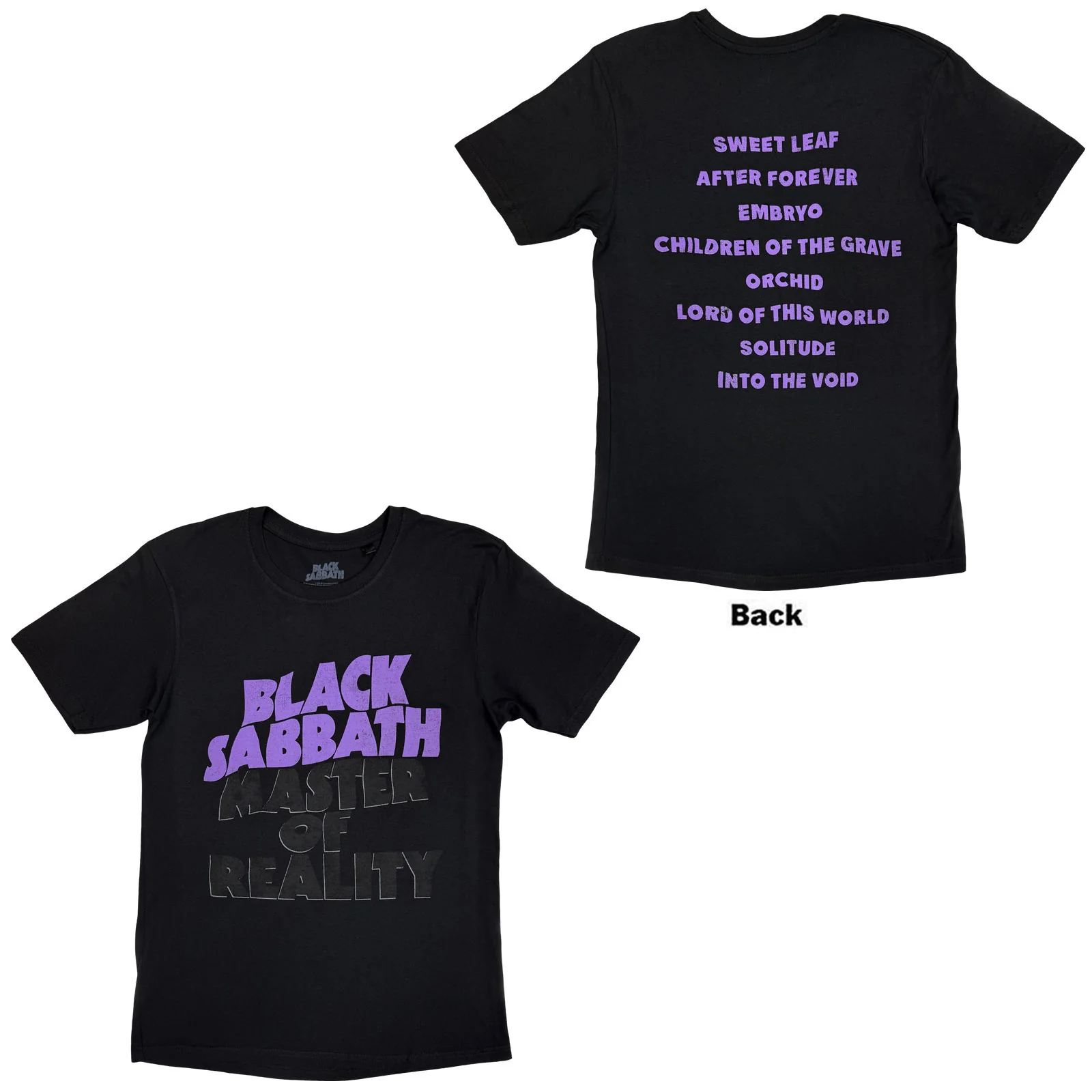 BLACK SABBATH - MASTERS OF REALITY ALBUM - T-Shirt Black (Back Print)
