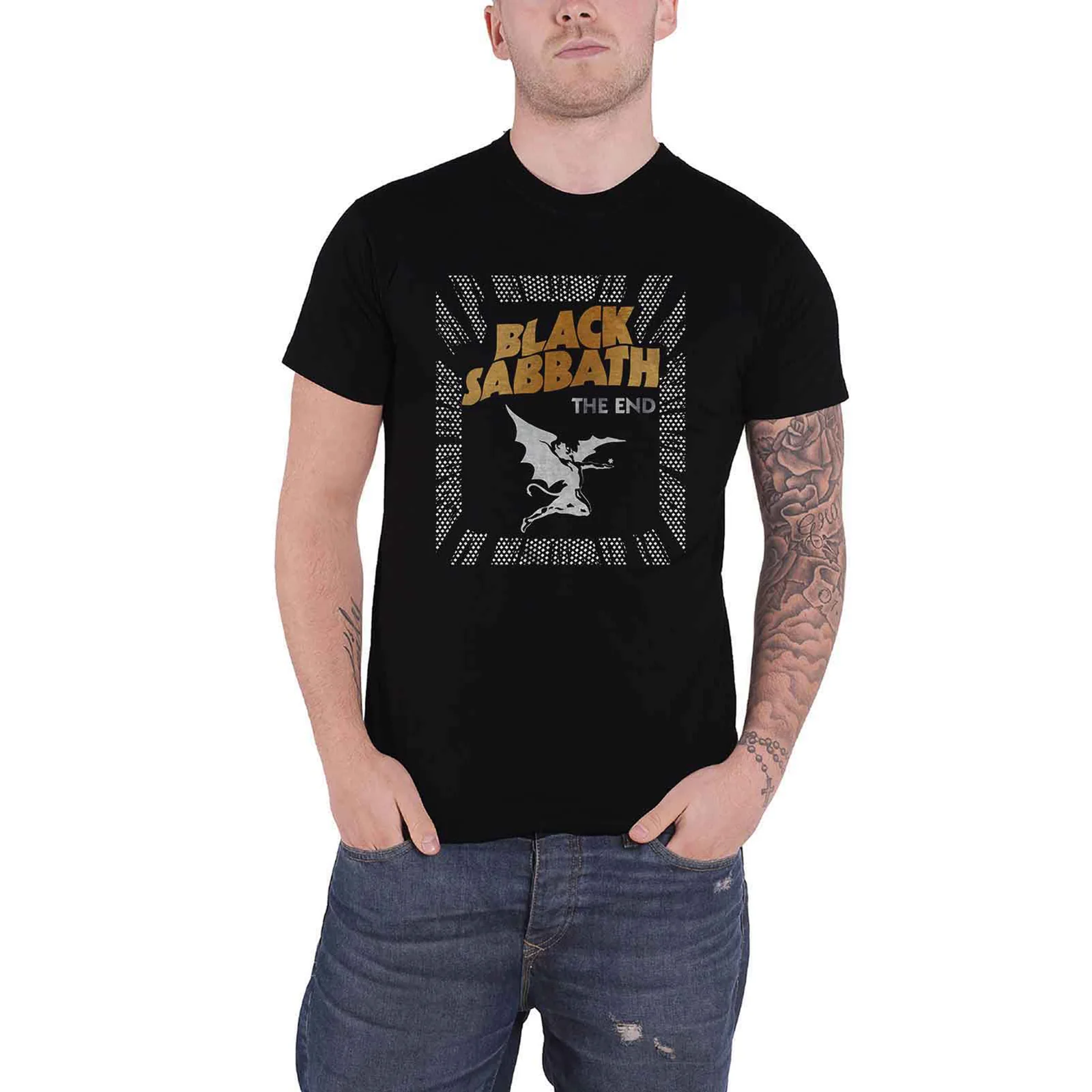 BLACK SABBATH - THE END DEMON - T-Shirt Black (Back Print) - Image 3