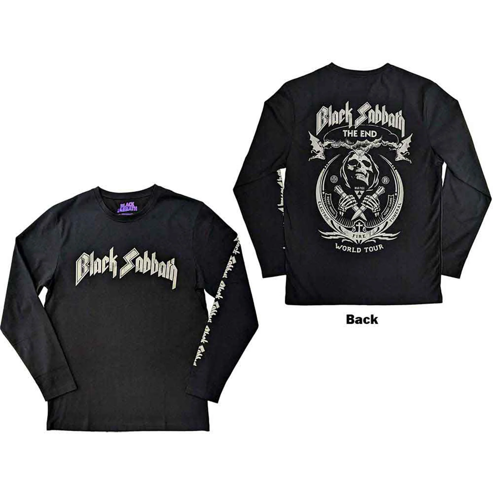 BLACK SABBATH - THE END MUSHROOM CLOUD - Long Sleeve T-Shirt Black (Back & Sleeve Print)