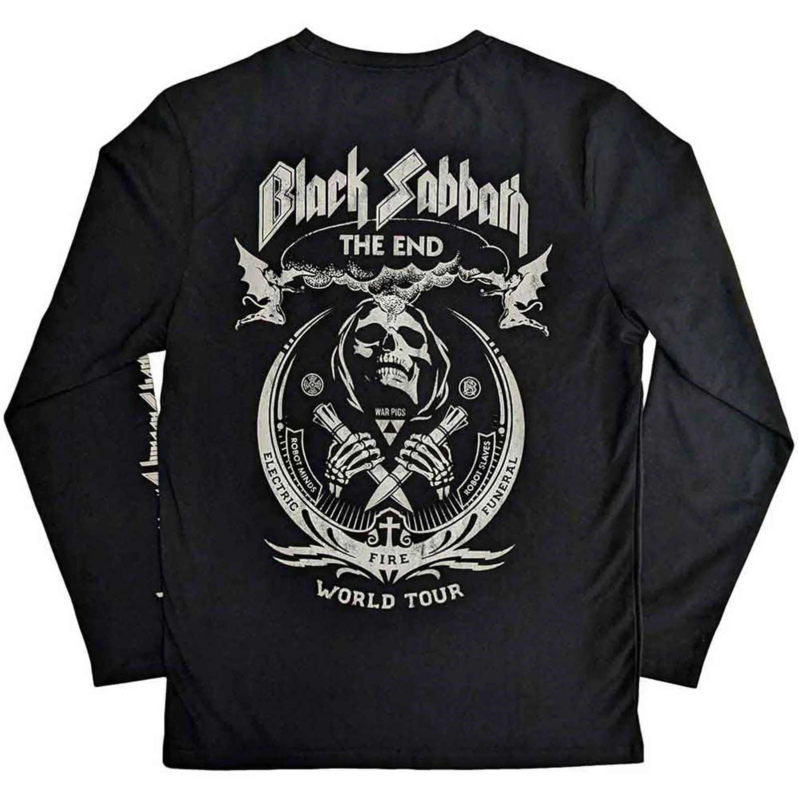 BLACK SABBATH - THE END MUSHROOM CLOUD - Long Sleeve T-Shirt Black (Back & Sleeve Print) - Image 2