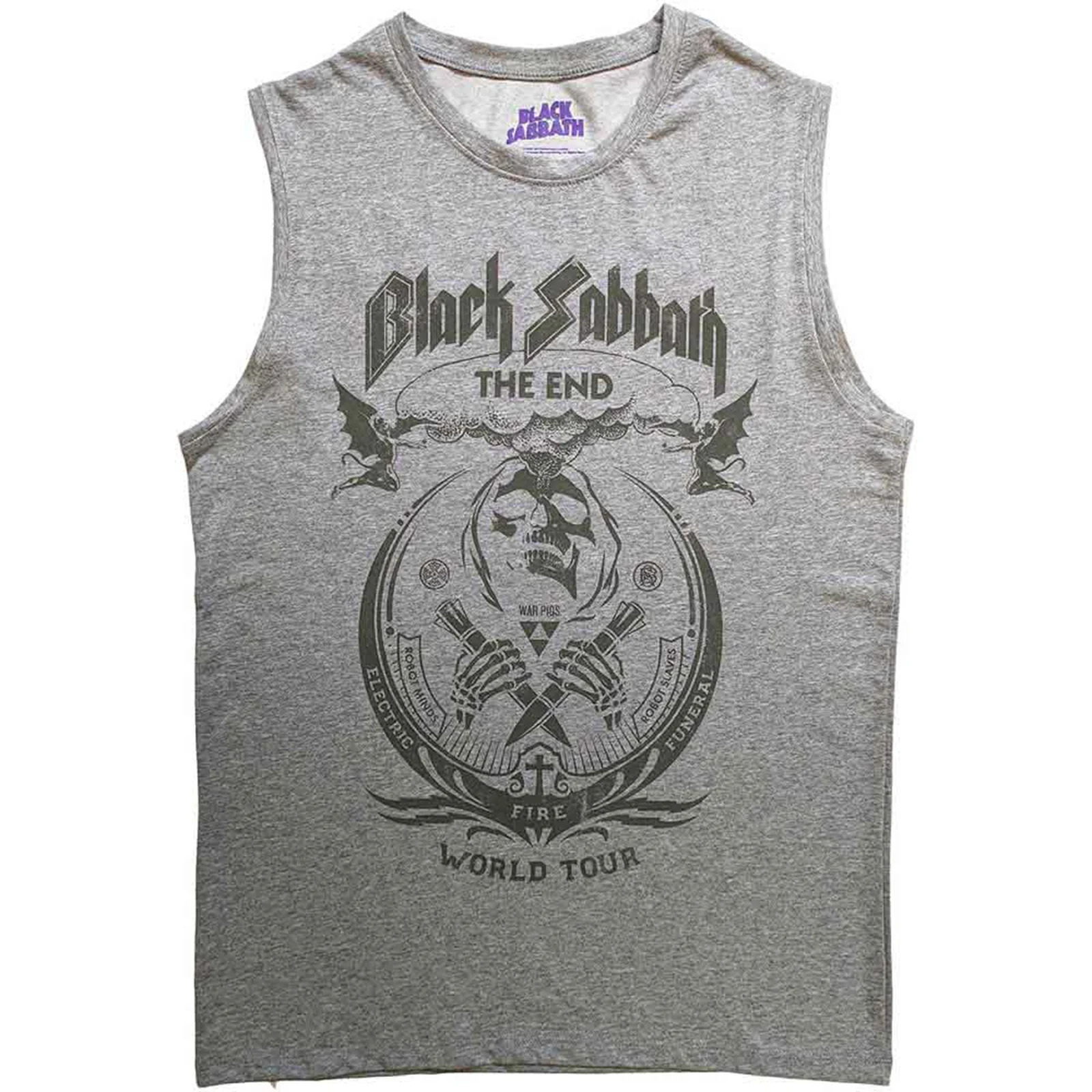 BLACK SABBATH - THE END MUSHROOM CLOUD - Tank T-Shirt Grey