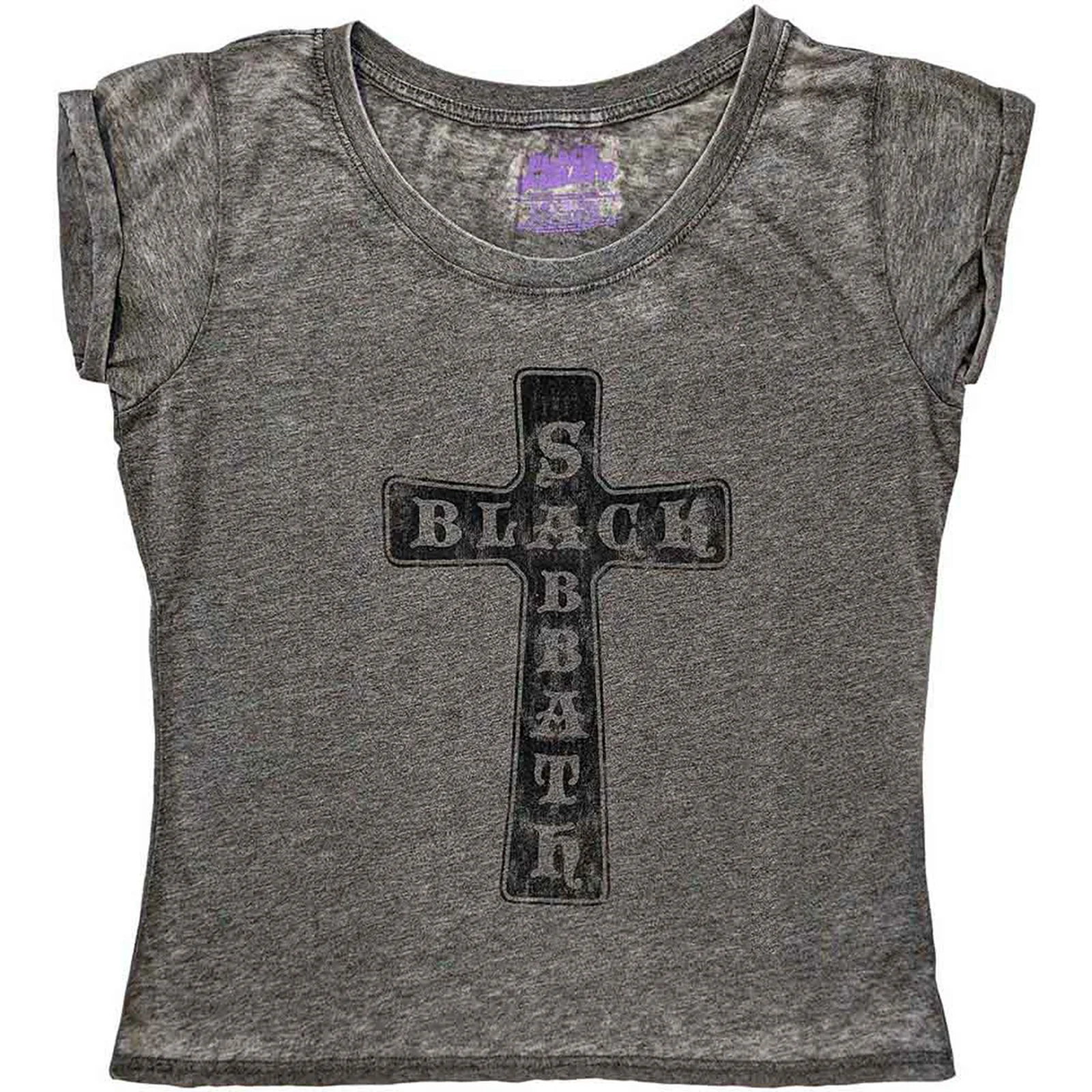BLACK SABBATH - VINTAGE CROSS - Burnout T-Shirt Grey