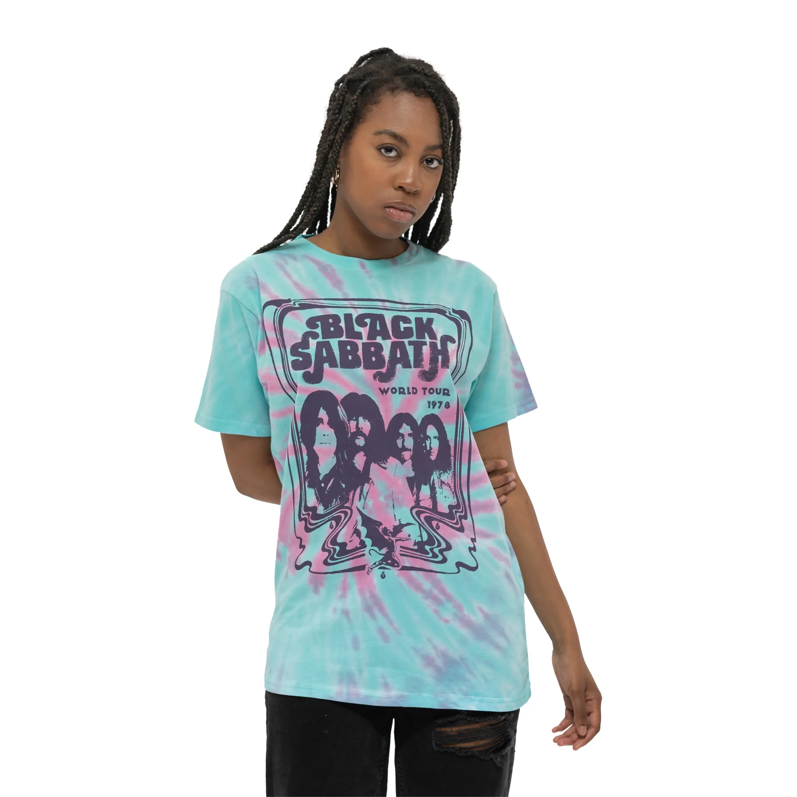 BLACK SABBATH - WORLD TOUR '78 - T-Shirt Green (Wash Collection) - Image 3