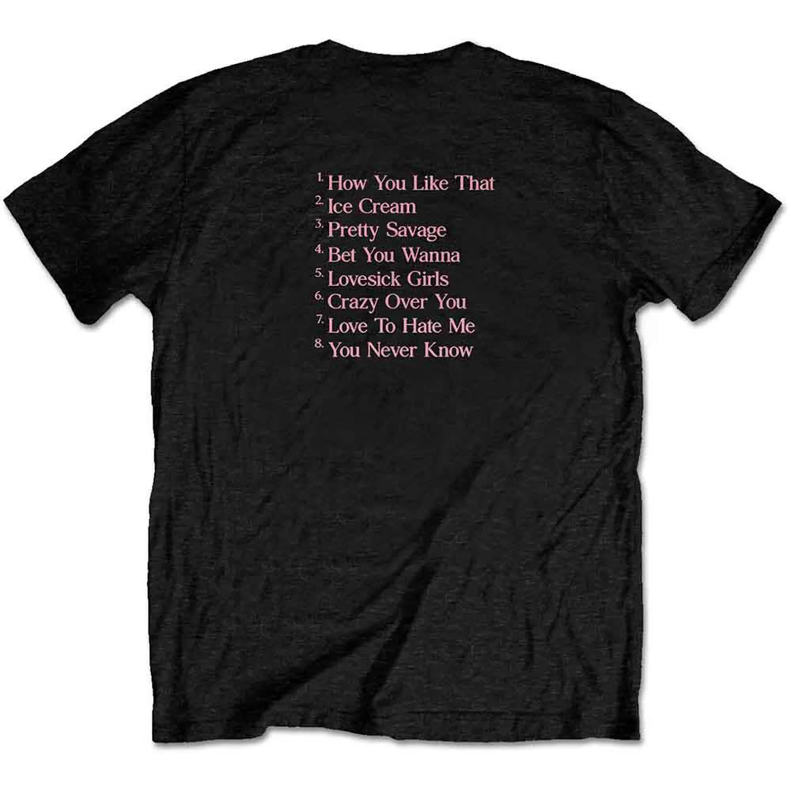 BLACKPINK - THE ALBUM TRACK LIST - T-Shirt Black (Back Print) - Image 2