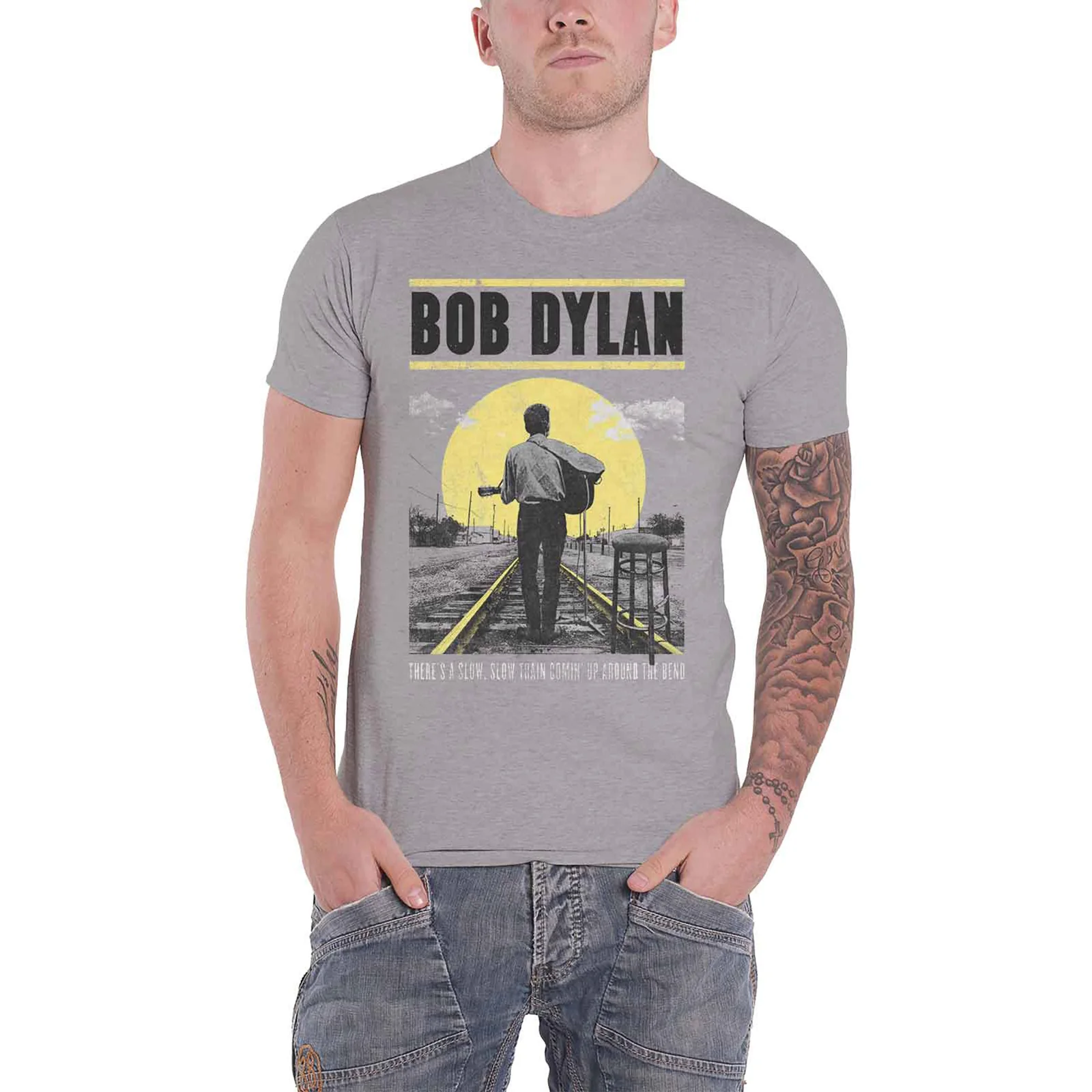 BOB DYLAN - SLOW TRAIN - T-Shirt Grey - Image 2