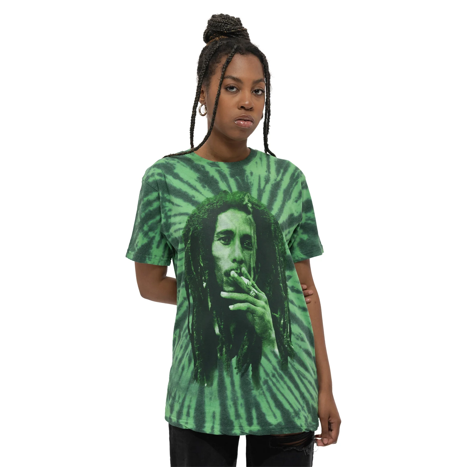 BOB MARLEY - SMOKE - T-Shirt Green (Wash Collection) - Image 3
