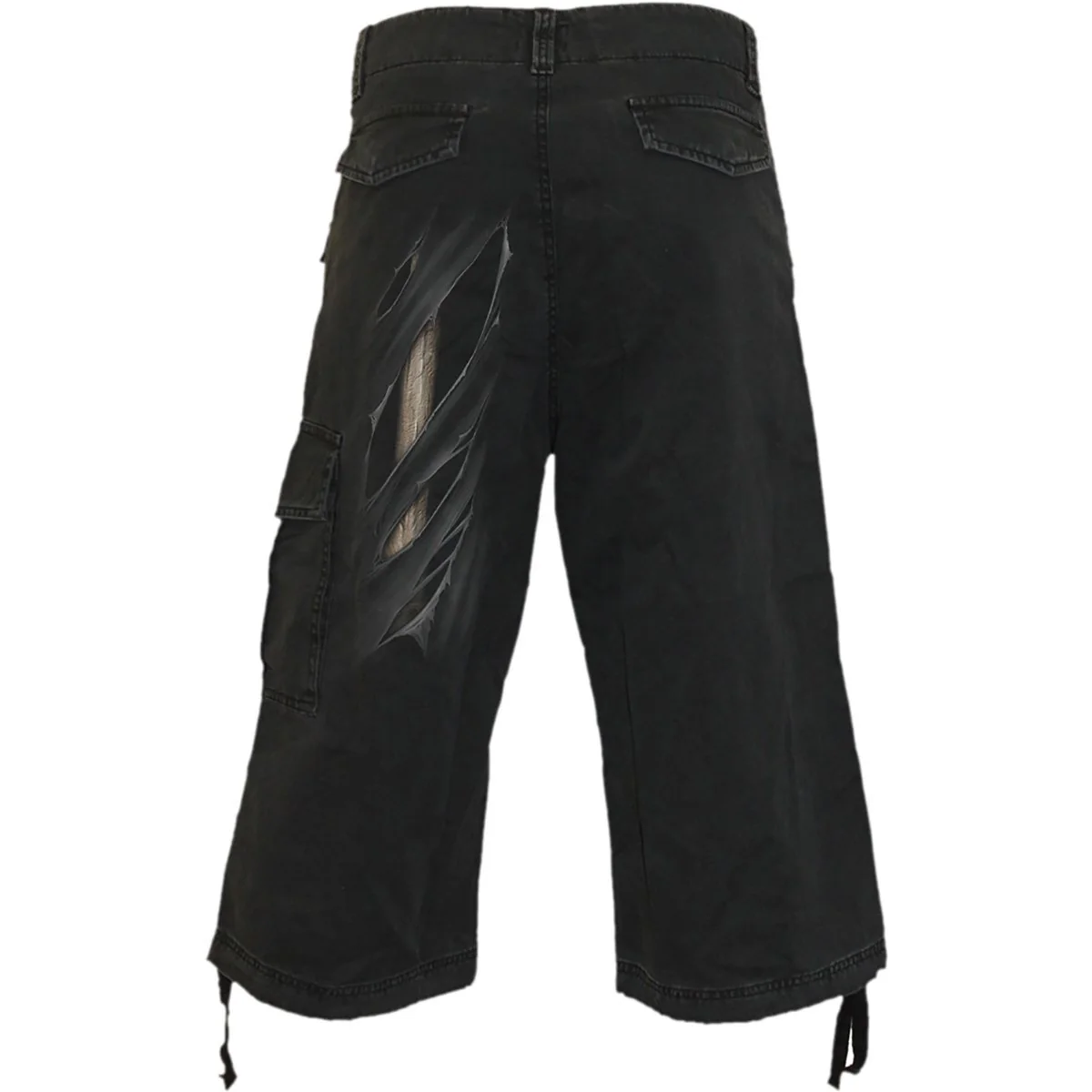 BONE RIPS - Vintage Cargo Shorts 3/4 Long Black - Image 2