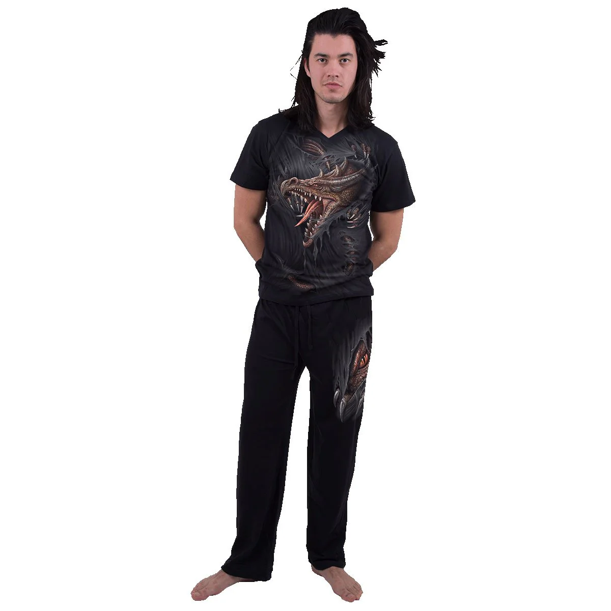 BREAKING OUT - 4pc Mens Gothic Pyjama Set - Image 3
