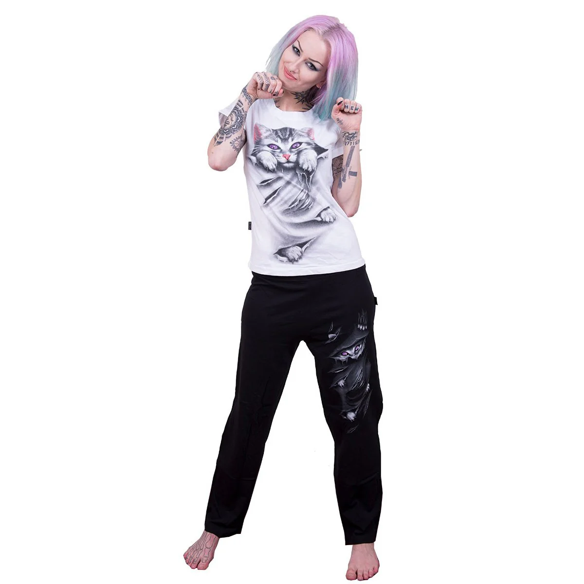 BRIGHT EYES - 4pc Gothic Pyjama Set - Image 3