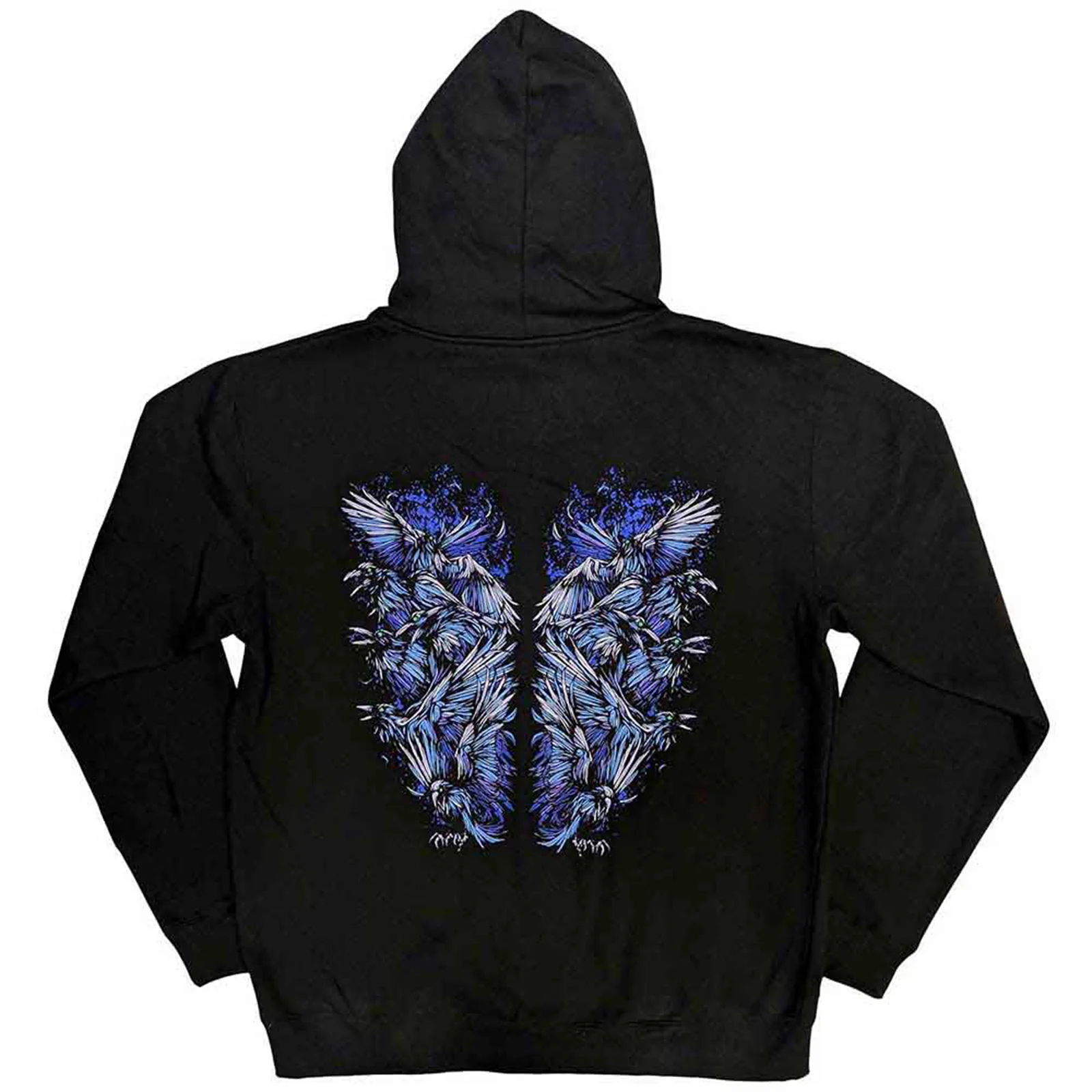 BRING ME THE HORIZON - BLUE CROW WINGS - Zipped Hoodie Black (Back Print) - Image 2