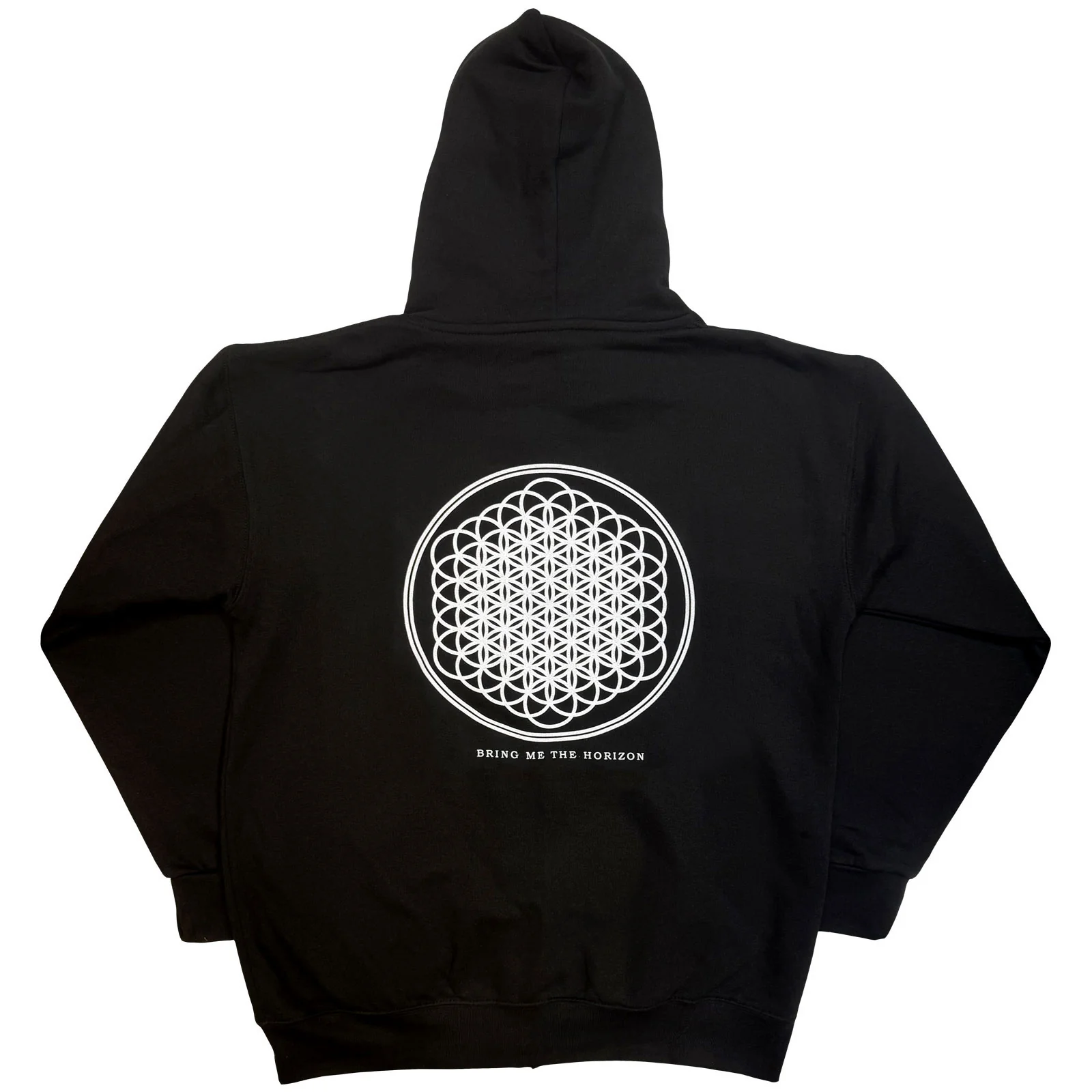 BRING ME THE HORIZON - FLOWER OF LIFE - Zipped Hoodie Black (Back Print) - Image 2